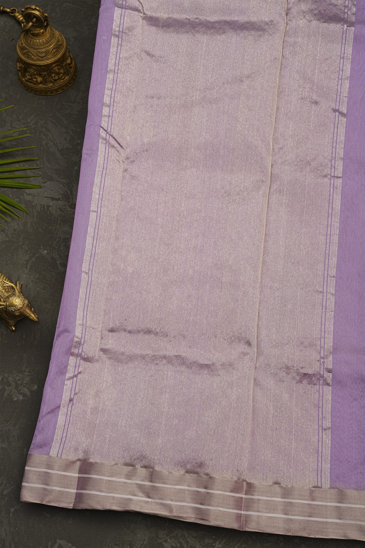 Chanderi Silk Lavender Saree With Kaddi Border