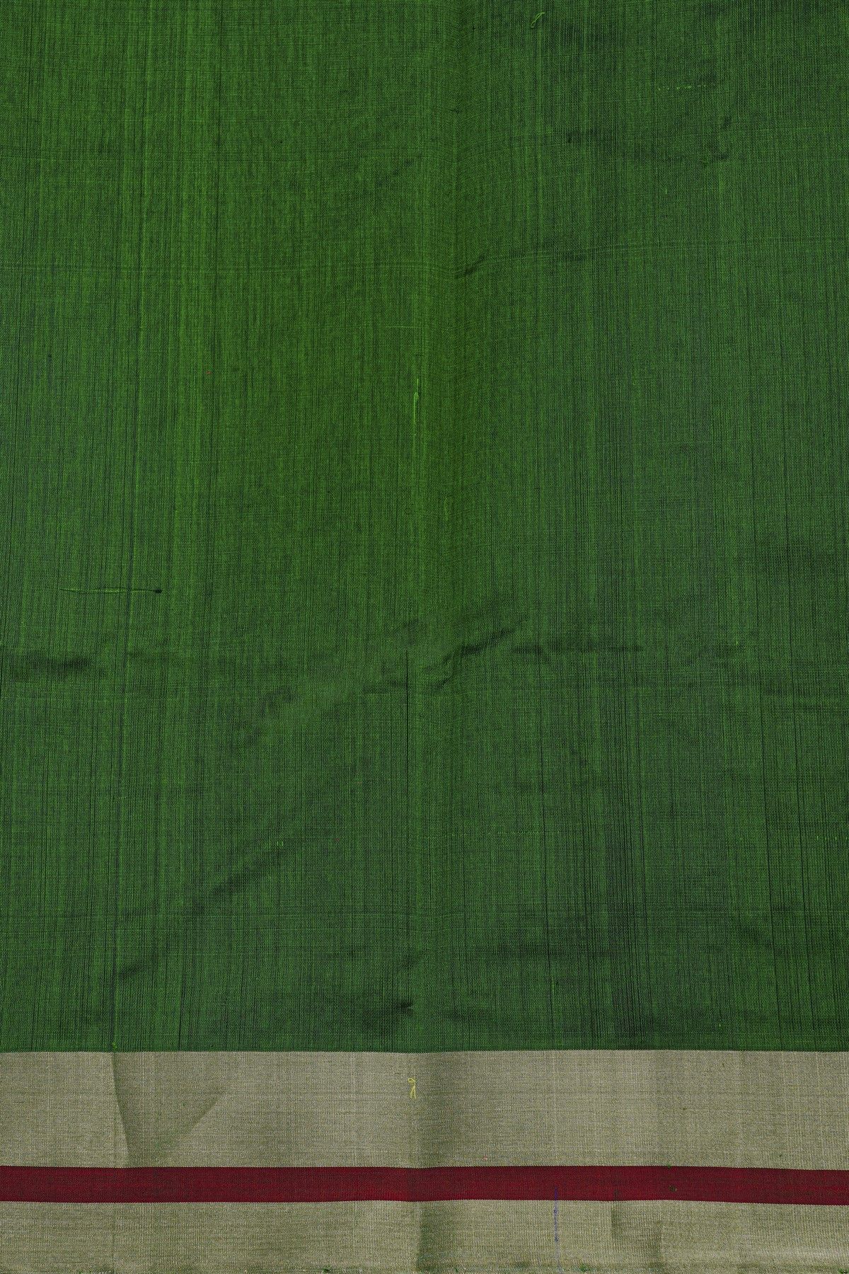 Chanderi Silk Bottle Green Saree With Pichwai Buttis Body