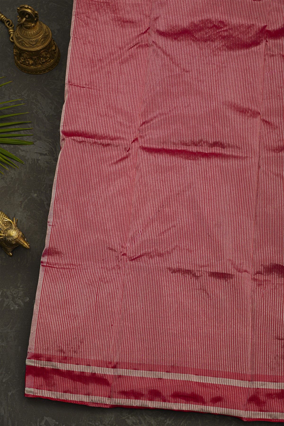 Chanderi Silk Red Saree With Florals And Buttis Body