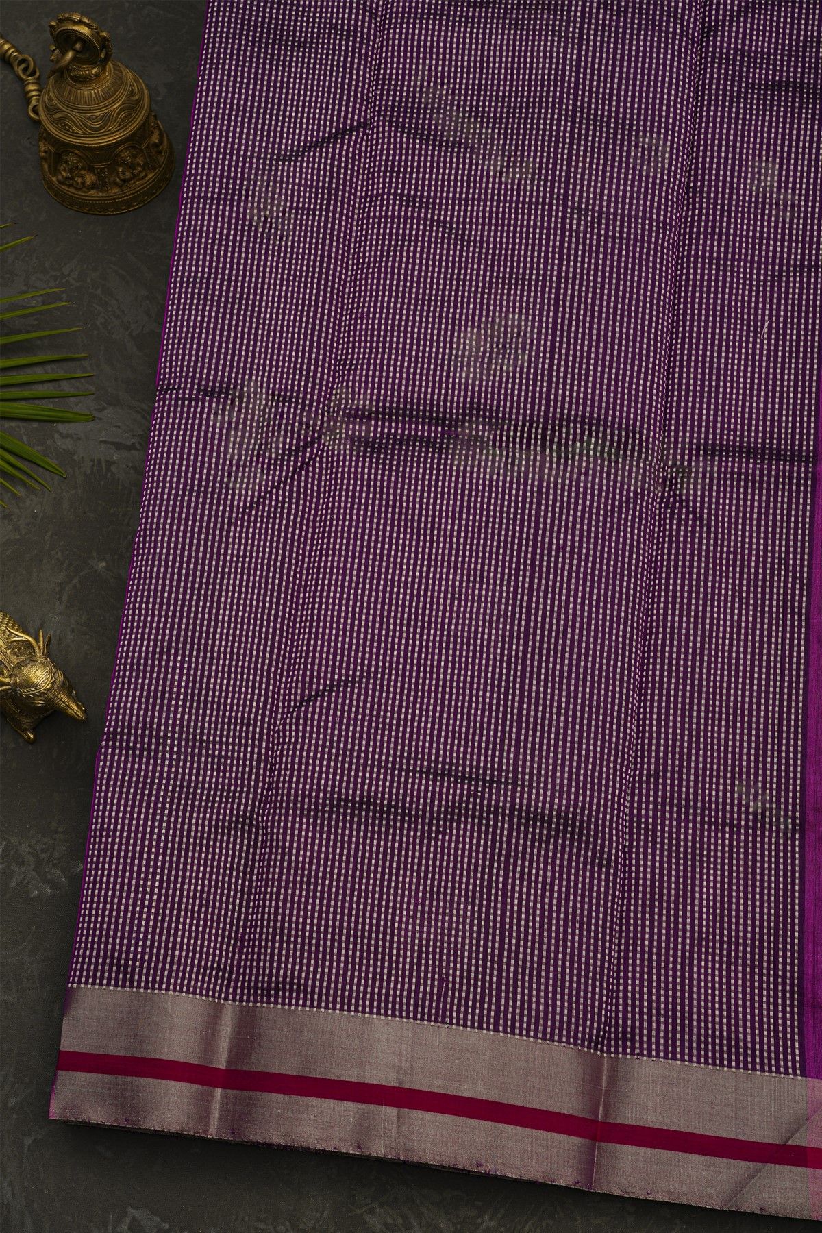Chanderi Silk Purple Saree With Pichwai Buttis Body