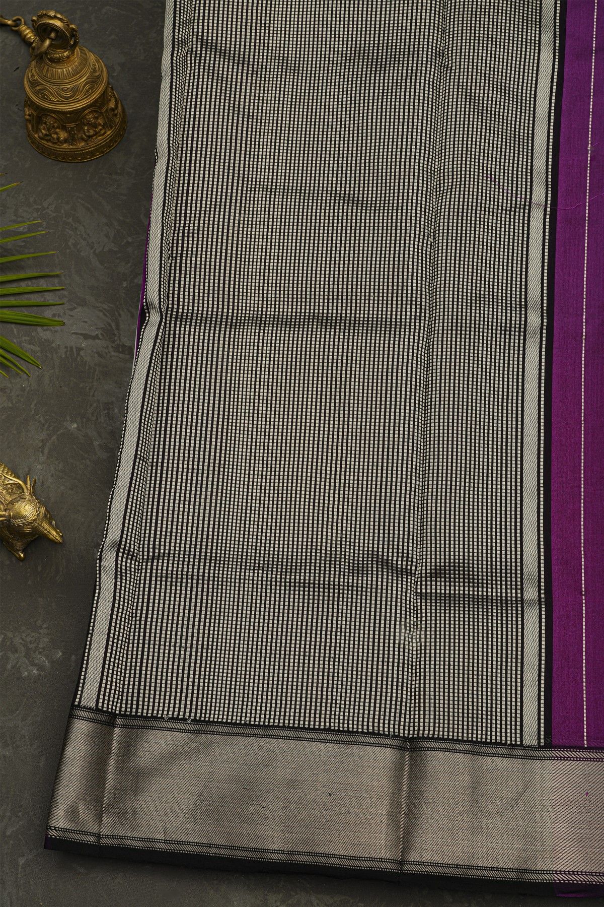 Chanderi Silk Purple Saree With Bird Buttis Body