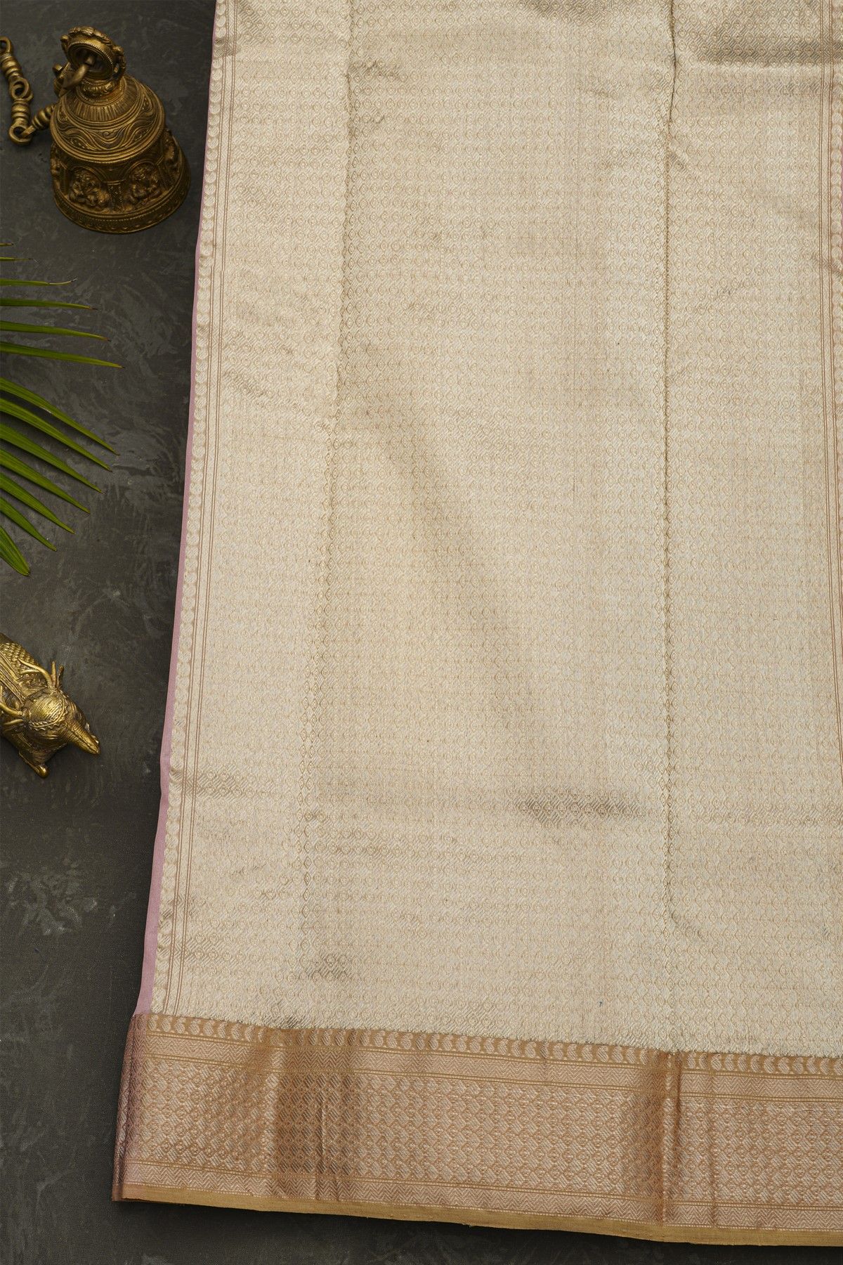 Chanderi Silk Baby Pink Saree With Floral Buttis Body