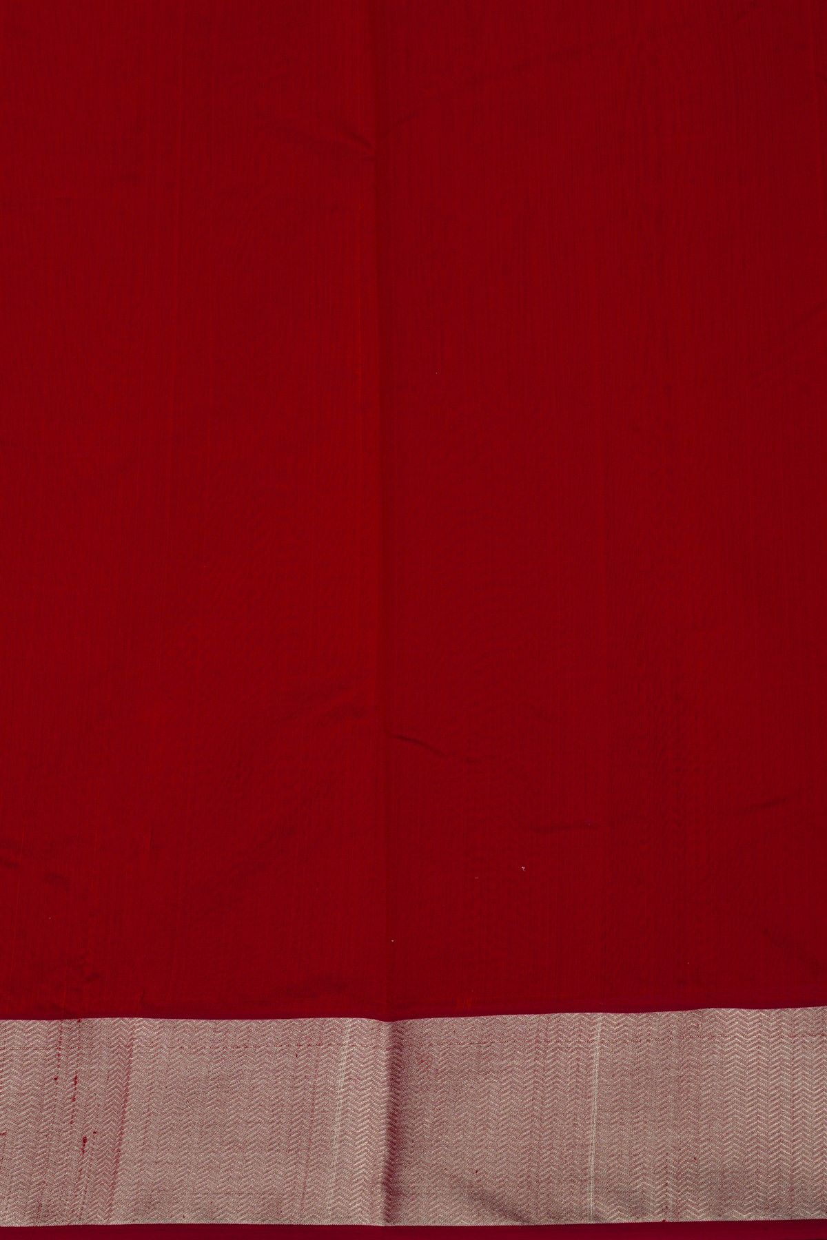 Chanderi Silk Red Saree With Florals And Pichwai Cows Body