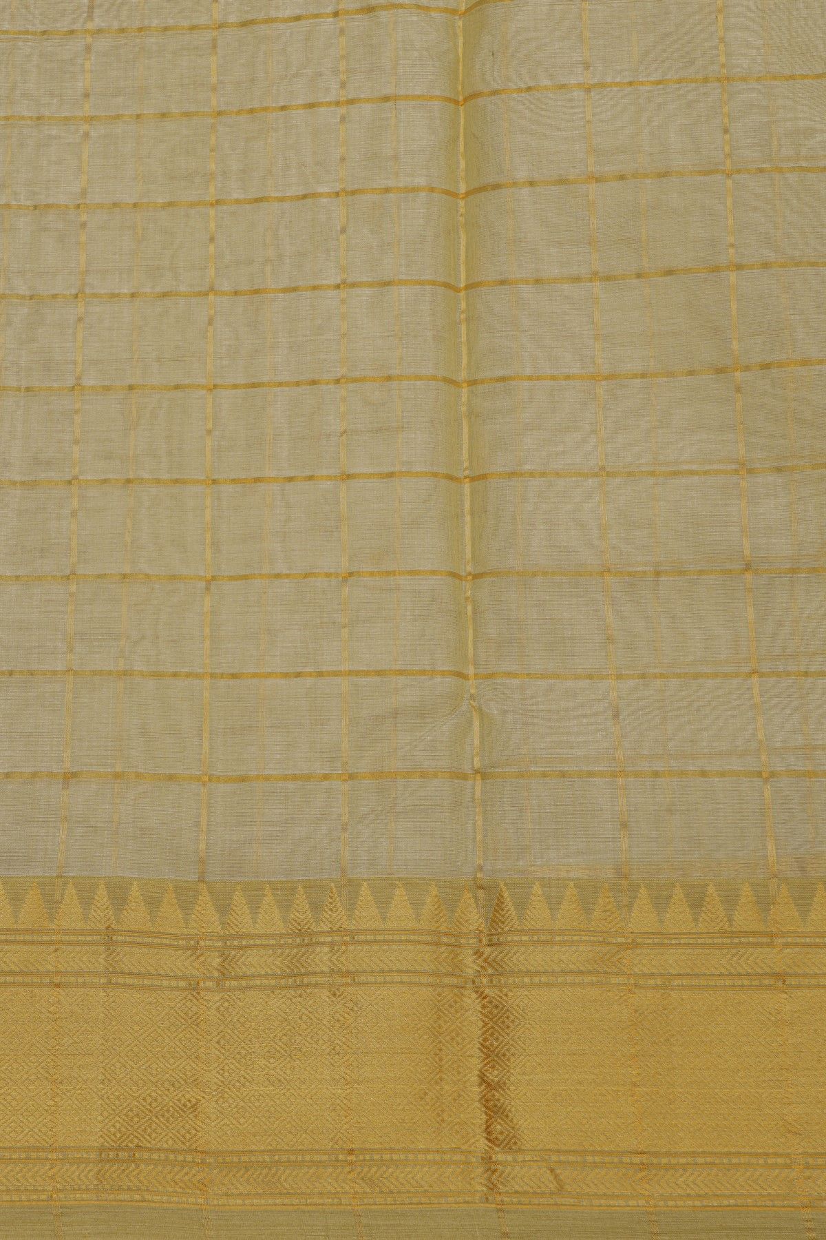 Chanderi Silk Off White Saree With Diamonds In Zari And Florals Border