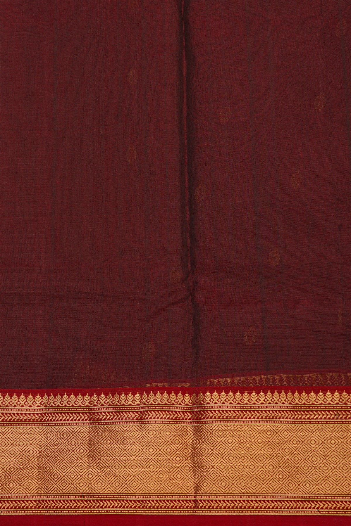 Chanderi Silk Maroon Saree With Florals And Buttis Body
