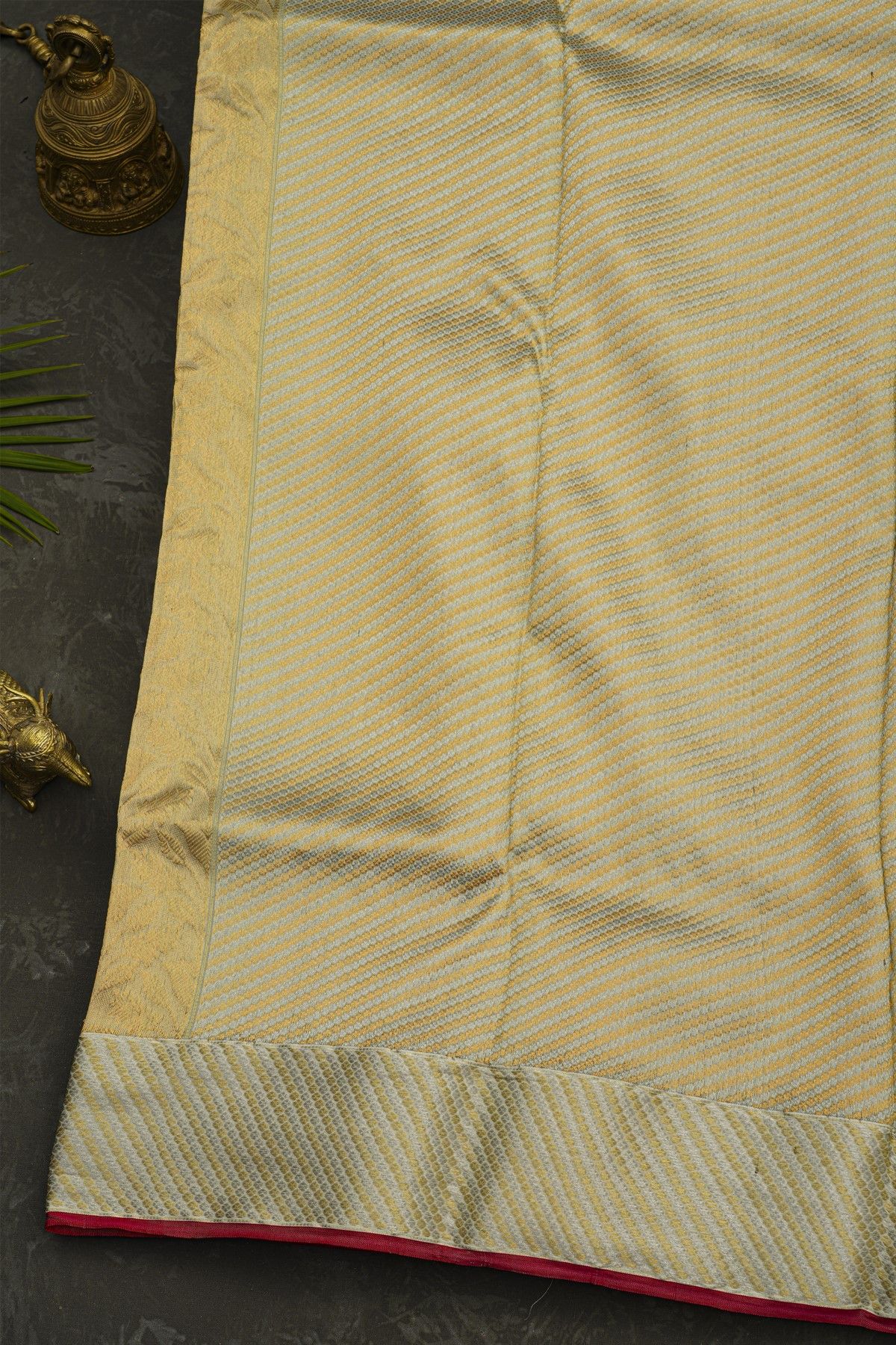 Chanderi Silk Golden Yellow Saree With All Over Floral Buttis Body