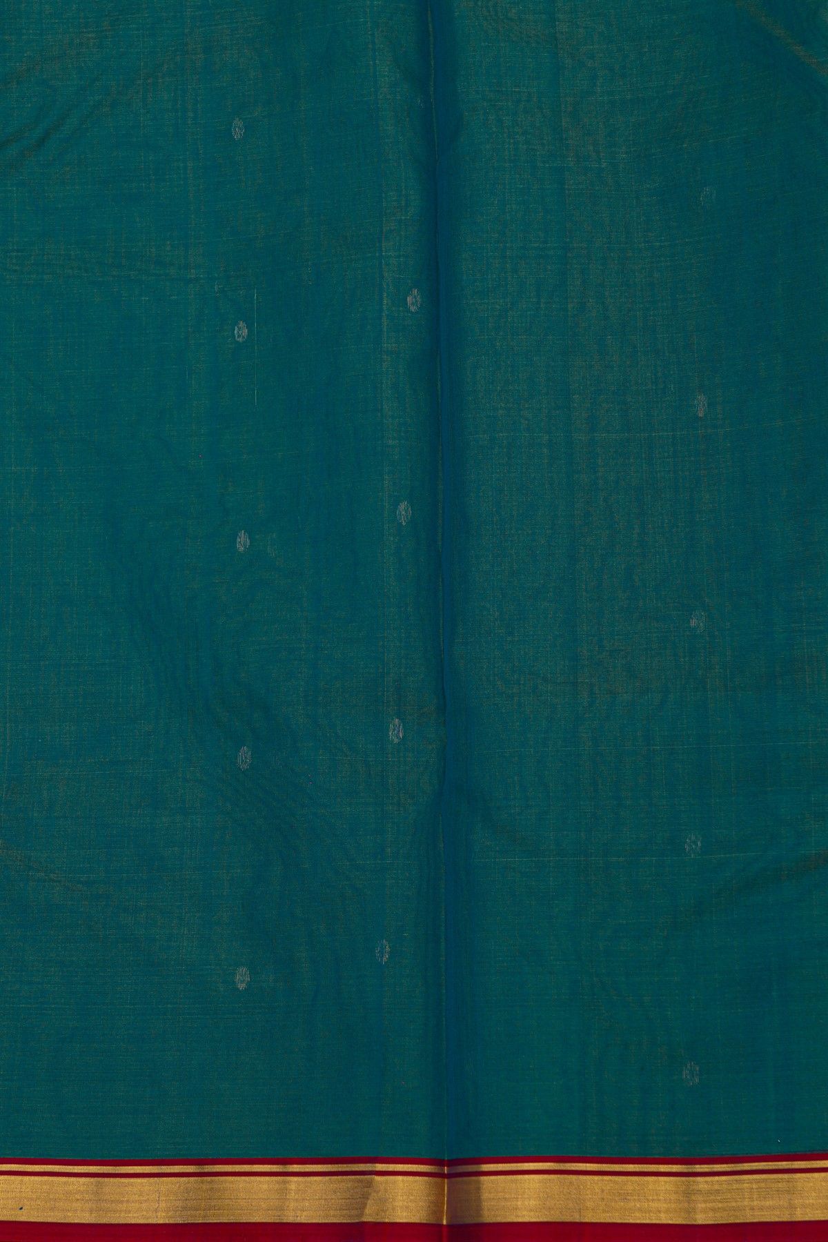 Chanderi Silk Teal Green Saree With Contrast Kaddi Border