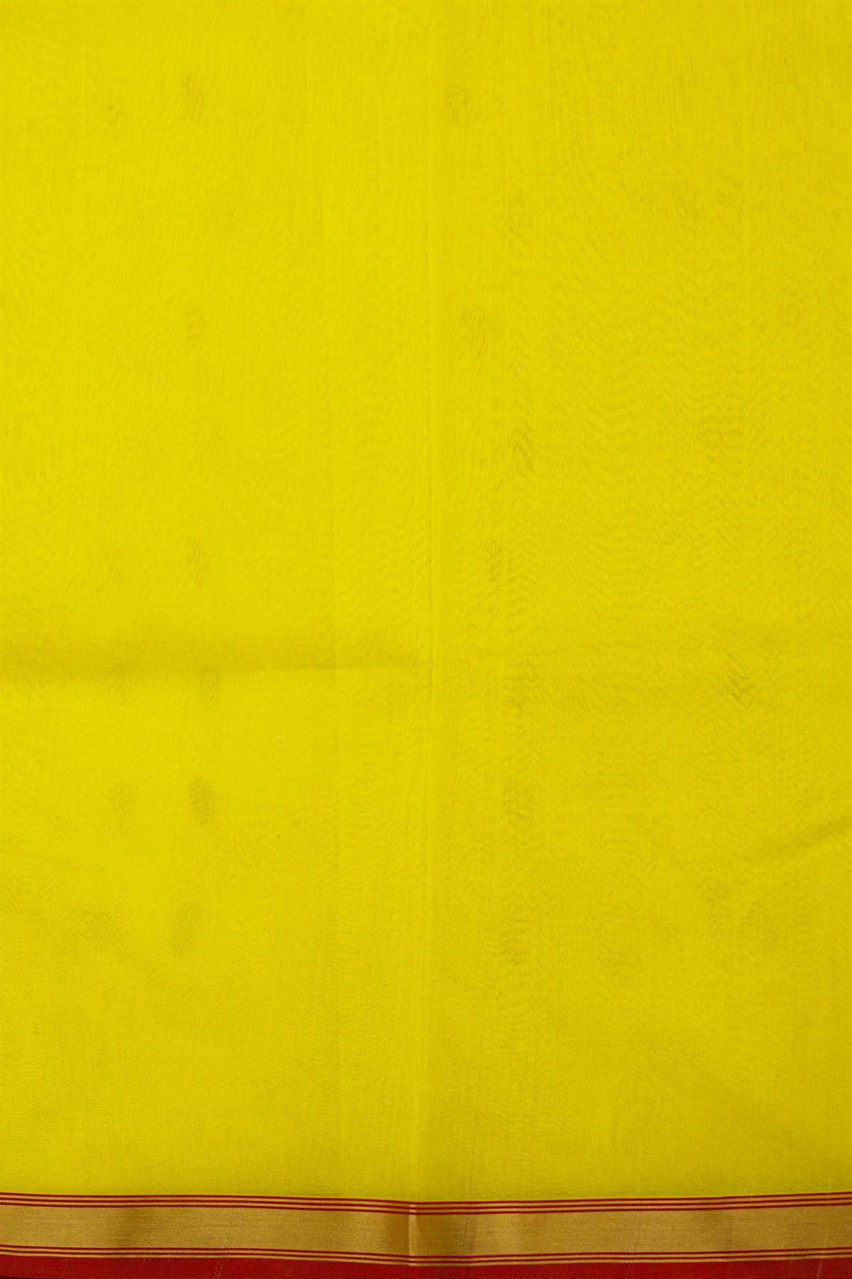 Chanderi Silk Yellow Saree With Contrast Kaddi Border