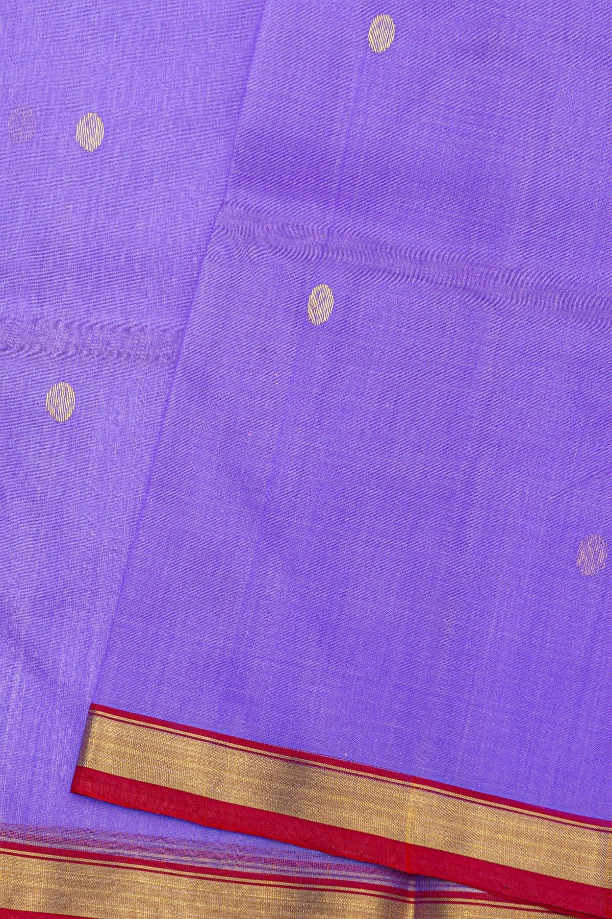 Chanderi Silk Lavender Saree With Contrast Kaddi Border
