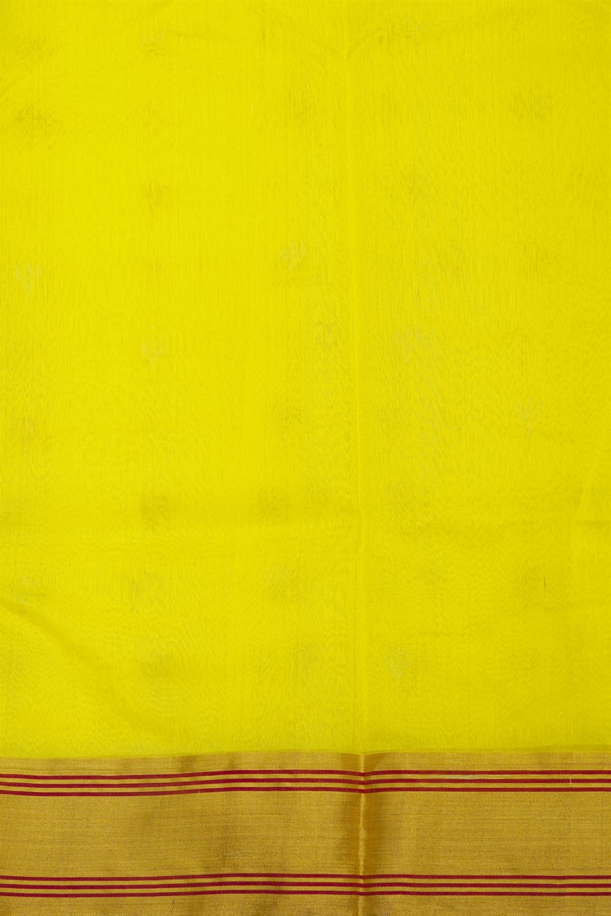 Chanderi Sico Yellow Saree With Gap Motifs Border
