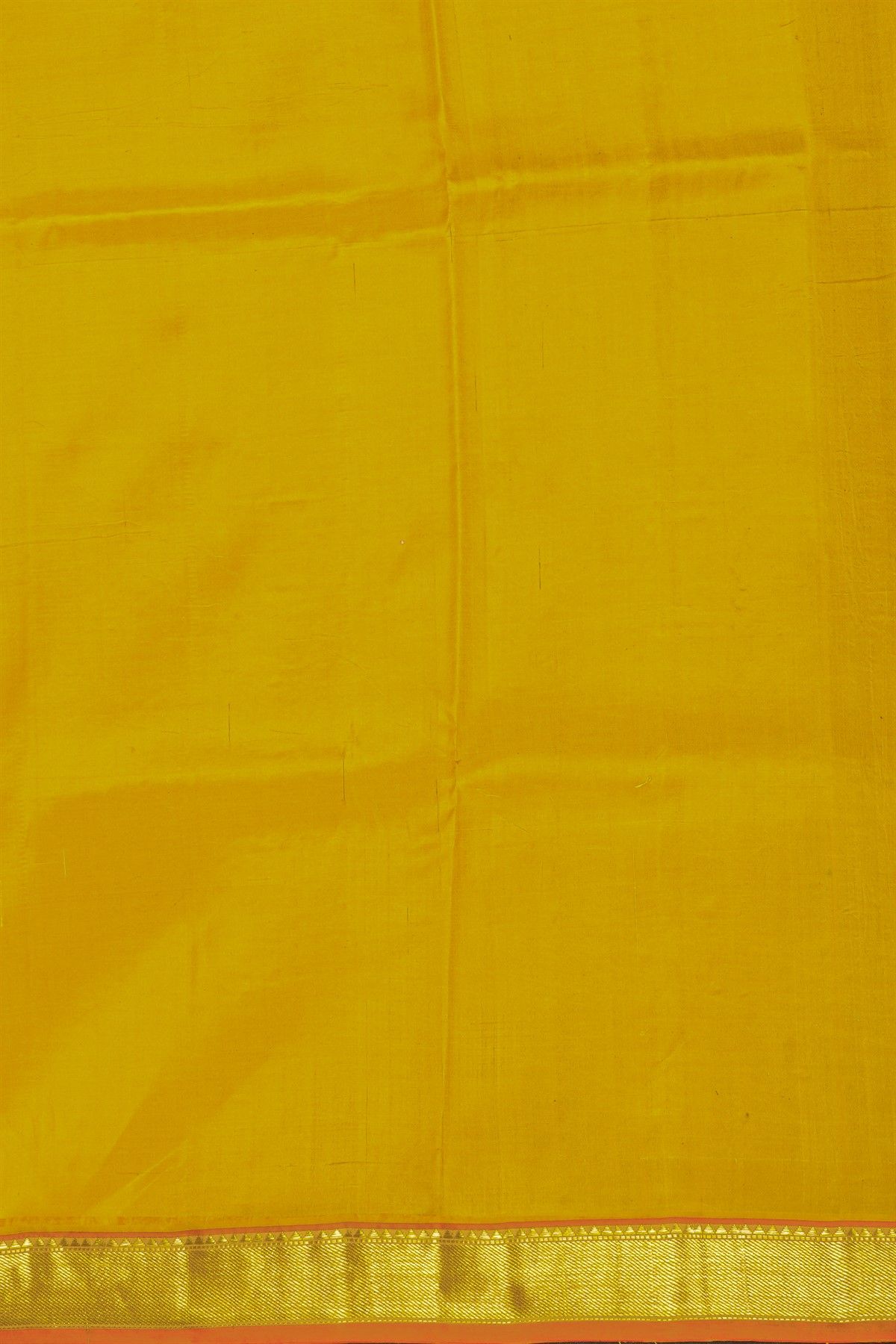 Eco Printed Silk Mustard Saree With Zari Border