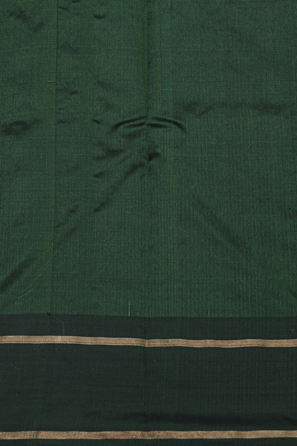 Chanderi Silk Bottle Green Saree With Zari Border