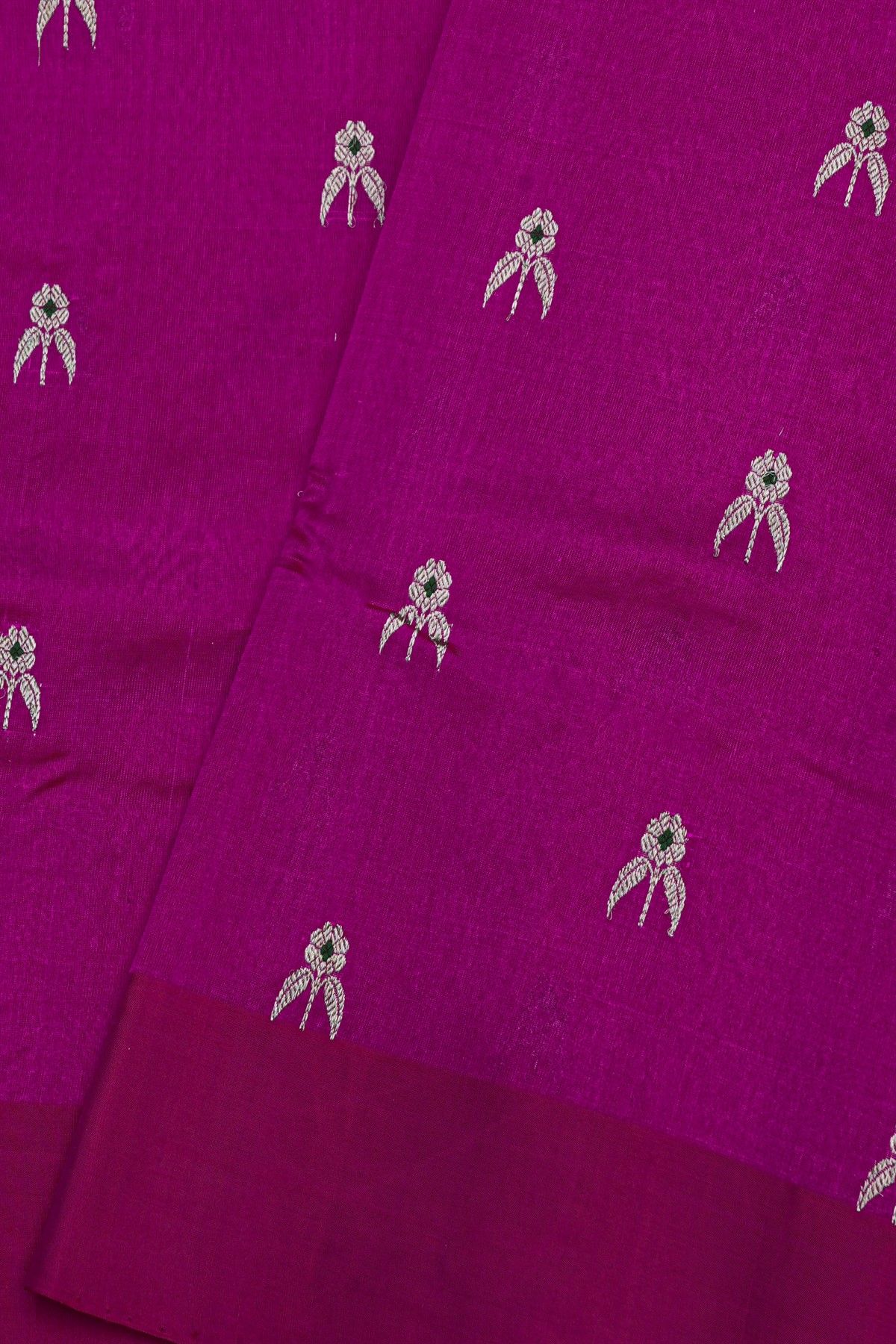 Chanderi Silk Pink Saree With Meenakari Buttis Body