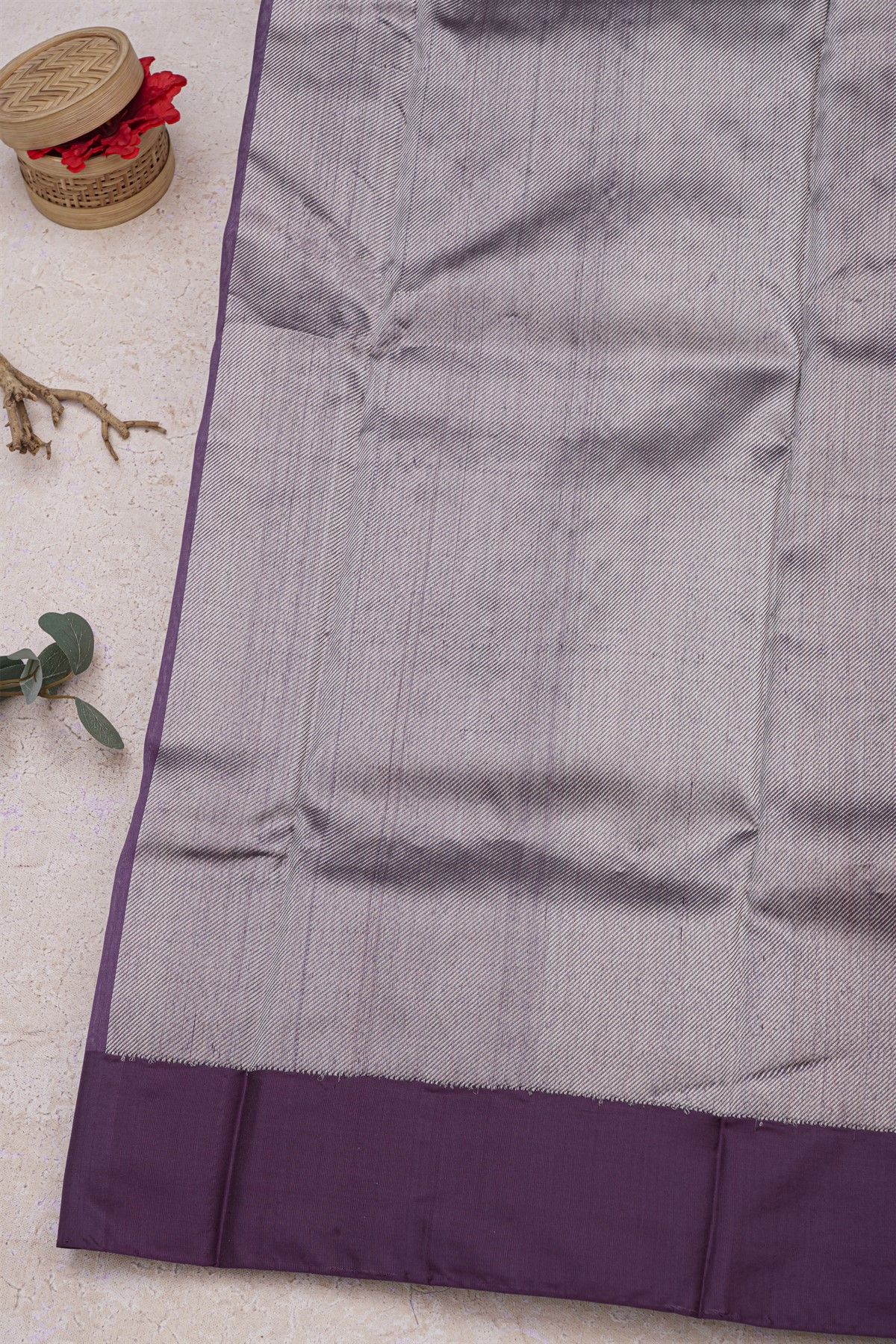 Chanderi Silk Purple Saree With Meenakari Buttis Body