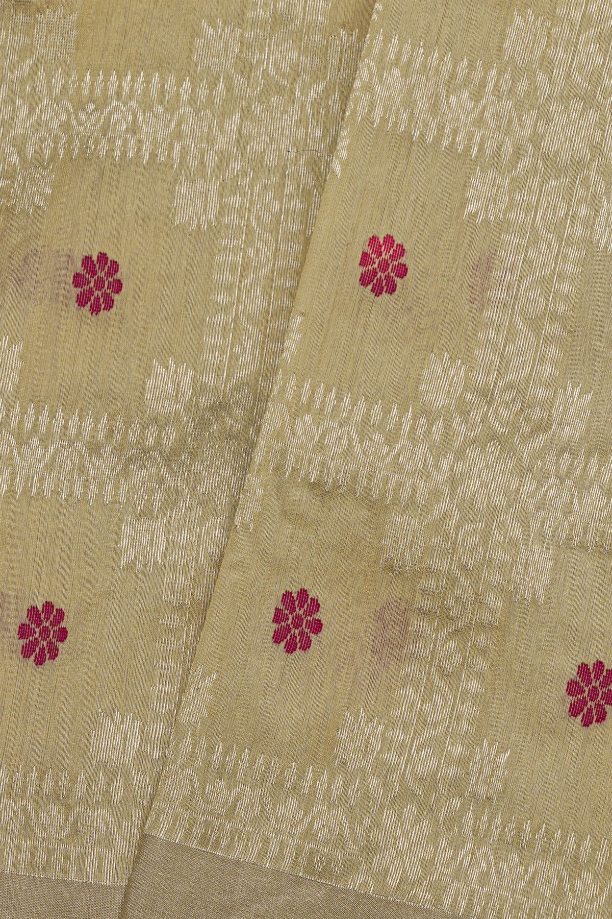Chanderi Silk Off White Saree With Florals And Buttis Body