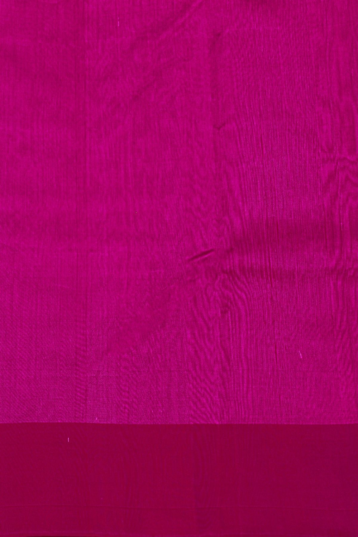 Chanderi Silk Rani Pink Saree With Floral And Buttis In Body