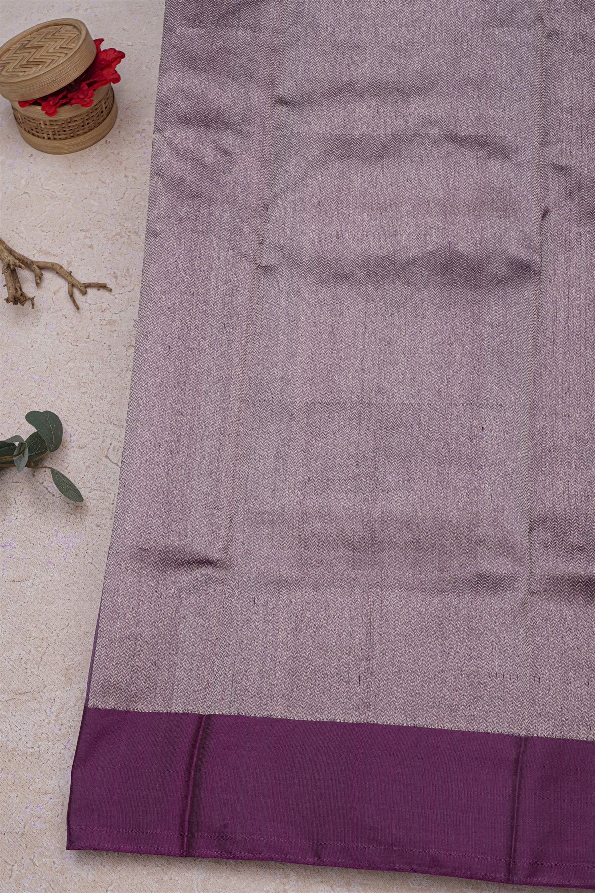 Chanderi Silk Purple Saree With Meenakari Buttis Body