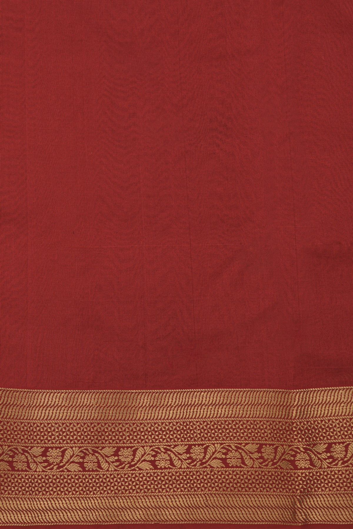 Chanderi Silk Red Saree With Florals And Diamonds Border