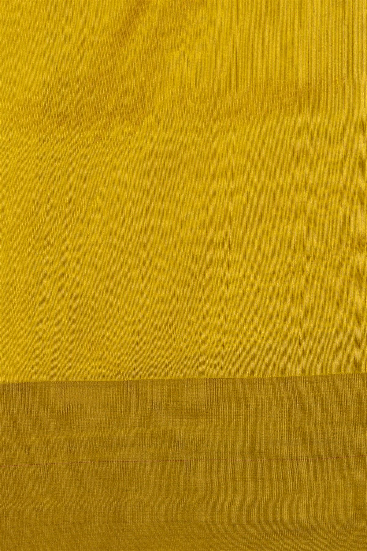 Chanderi Silk Yellow Saree With Floral Buttis In Zari Body