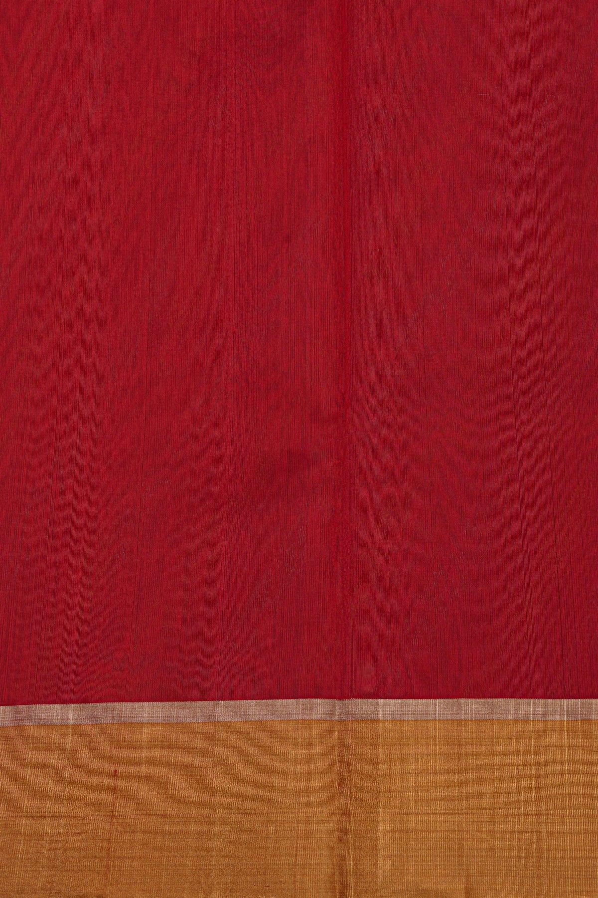 Chanderi Silk Red Saree With Self Kaddi Border