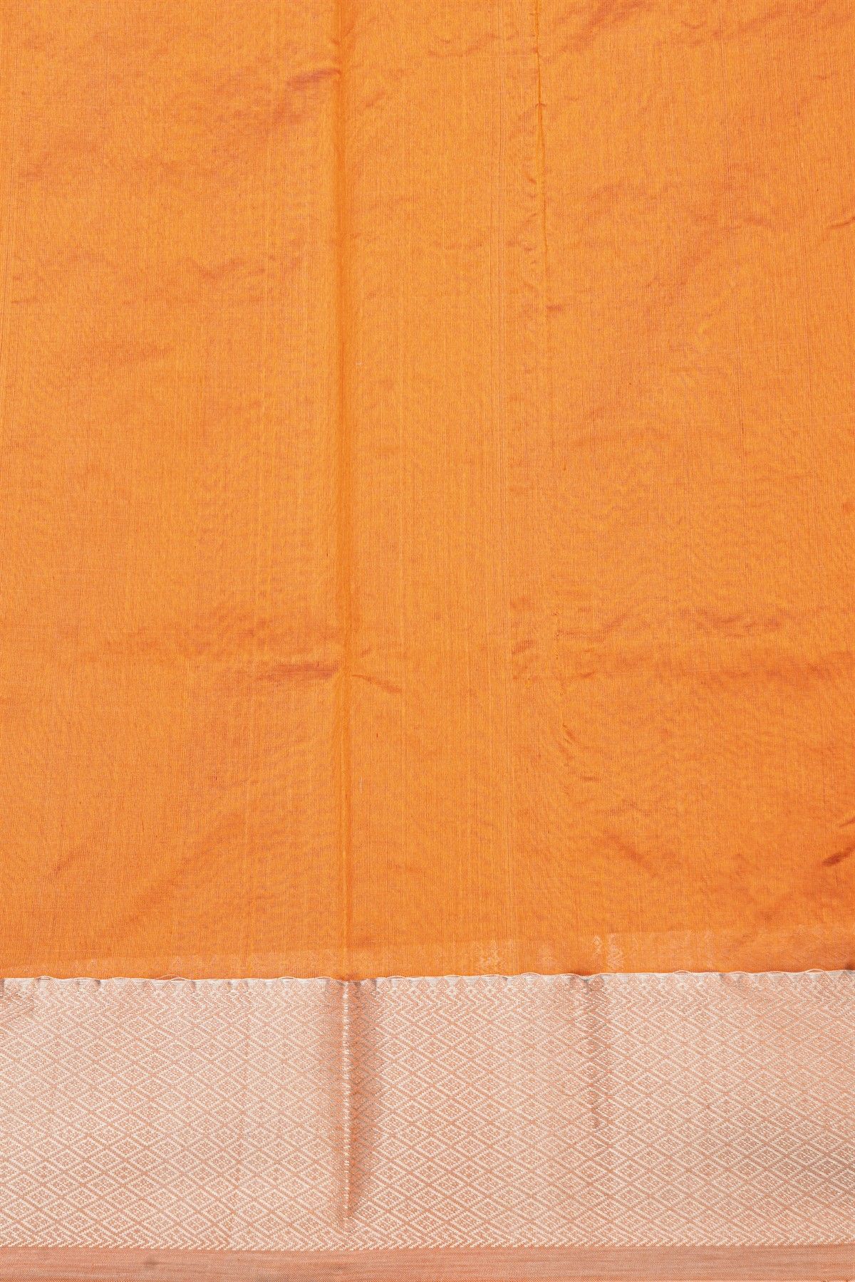 Chanderi Silk Orange Saree With Floral And Leaf Jaal Body