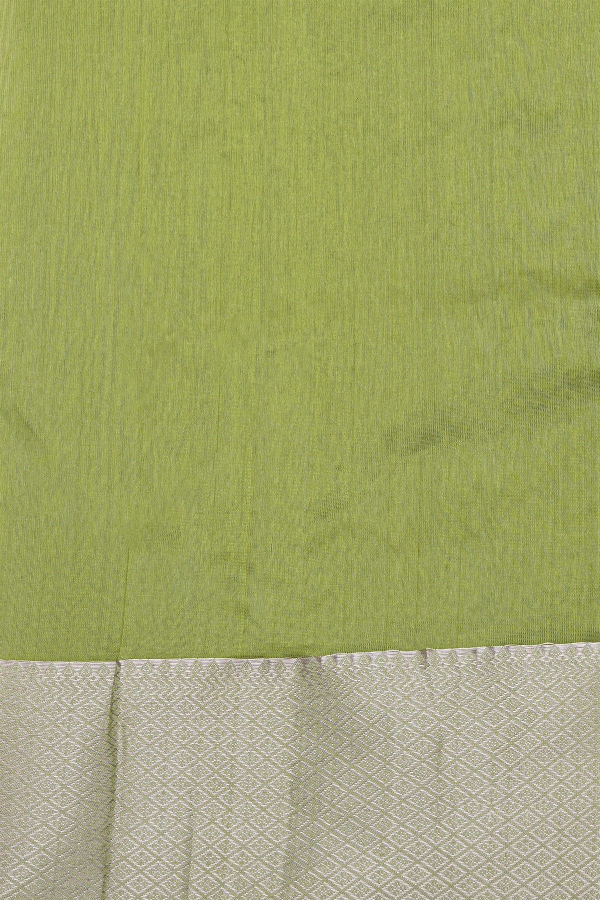 Chanderi Silk Green Saree With Diamonds Border