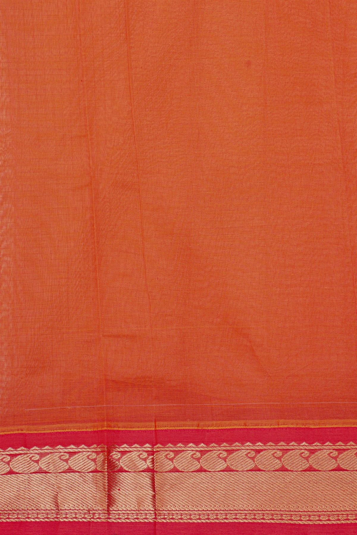 Kuppadam Sico Off White Saree With Cross Lines In Zari Paisley Border