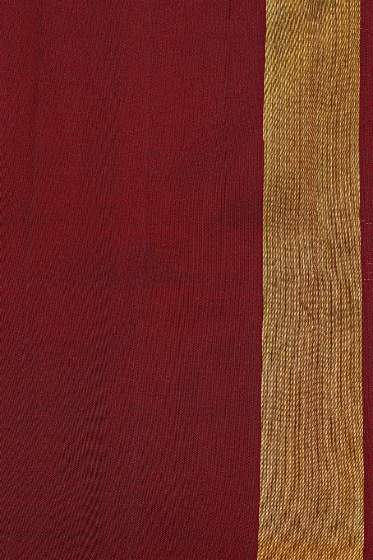 Gadwal Silk Off White Saree With Tanjore Hand-Painted Florals Body
