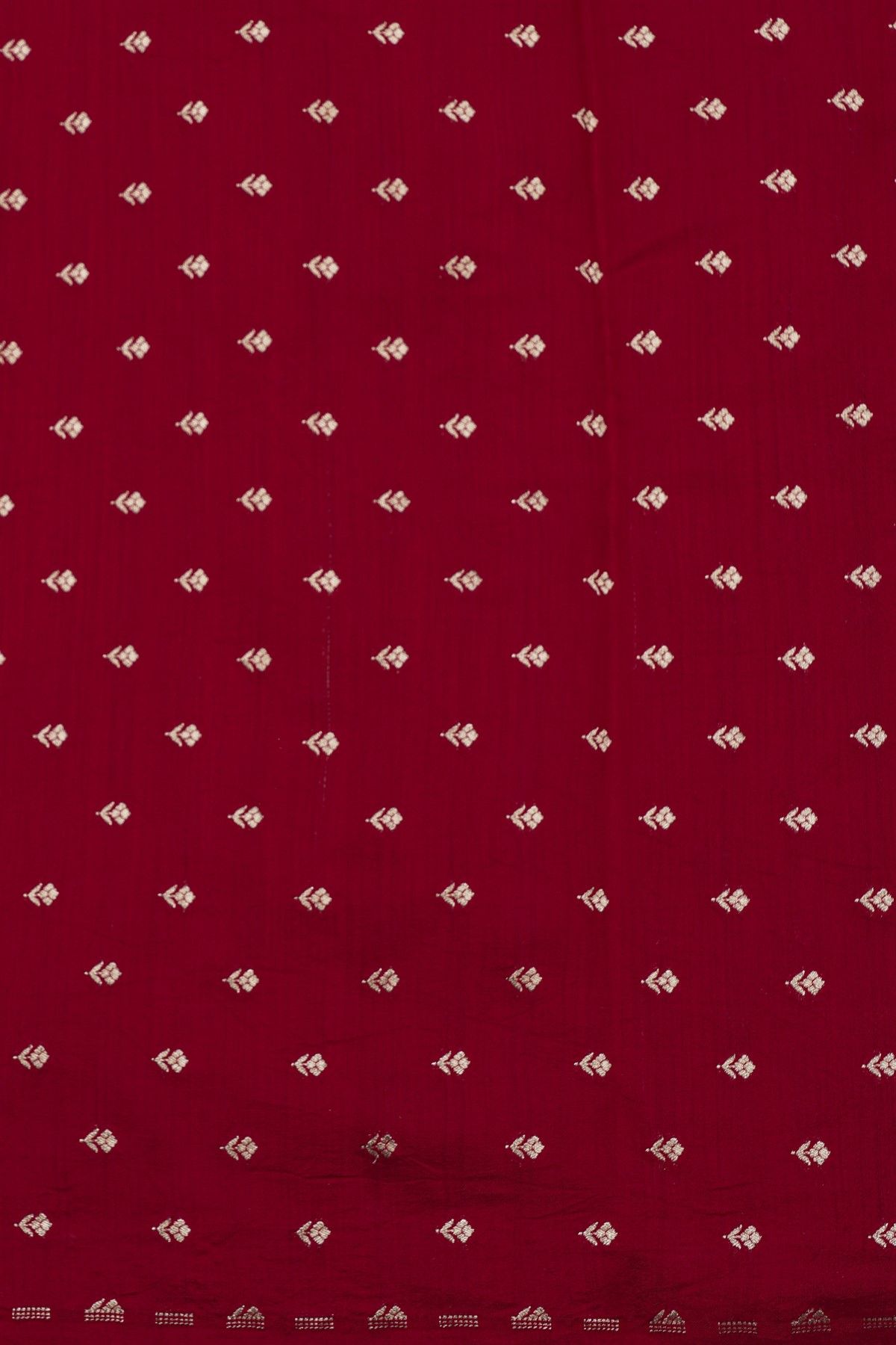 Fancy Tussar Red Saree With Bird Buttis In Thread Work Body