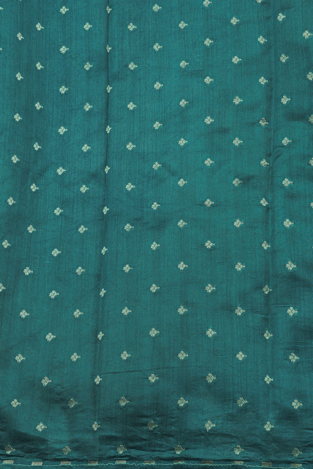Fancy Tussar Peacock Green Saree With Bird Buttis In Thread Work Body
