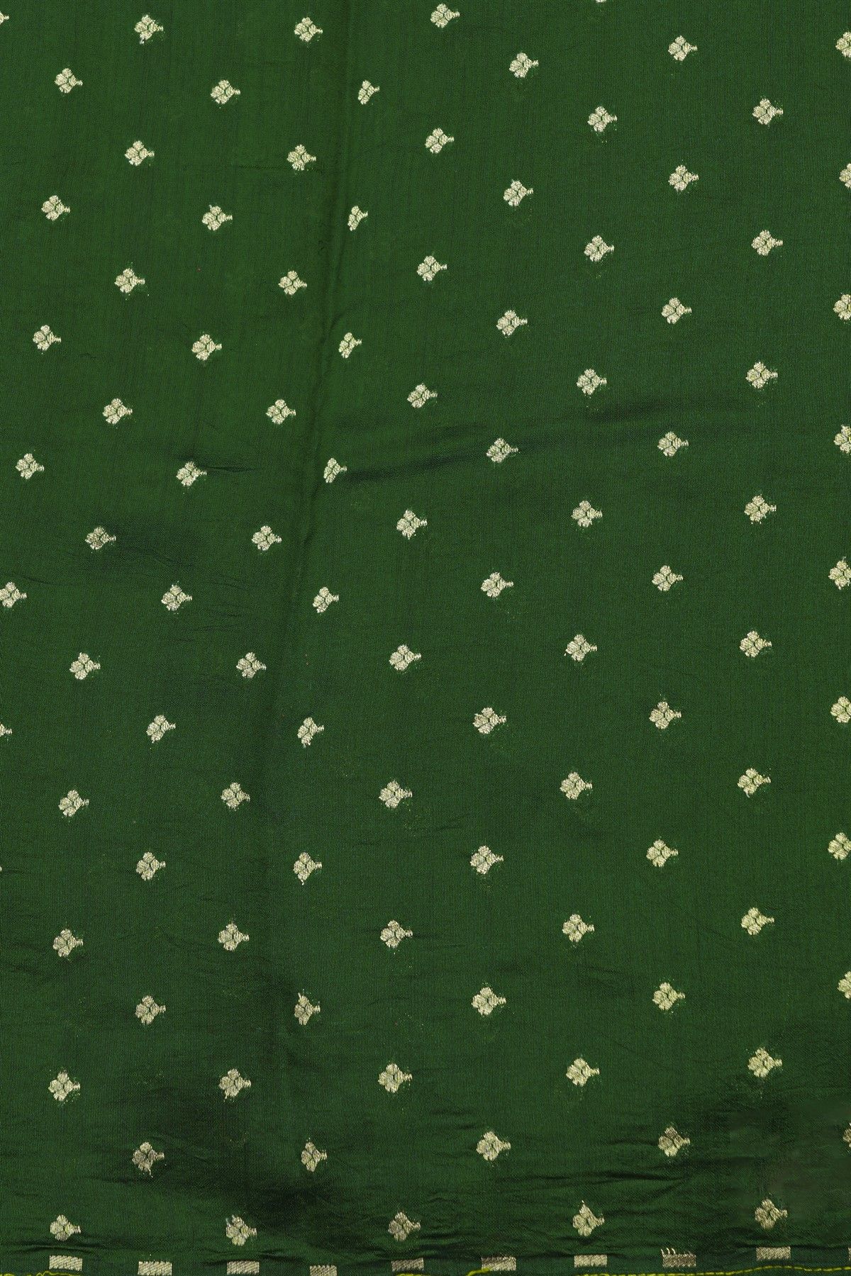 Fancy Tussar Bottle Green Saree With Elephant Buttis In Thread Work Body
