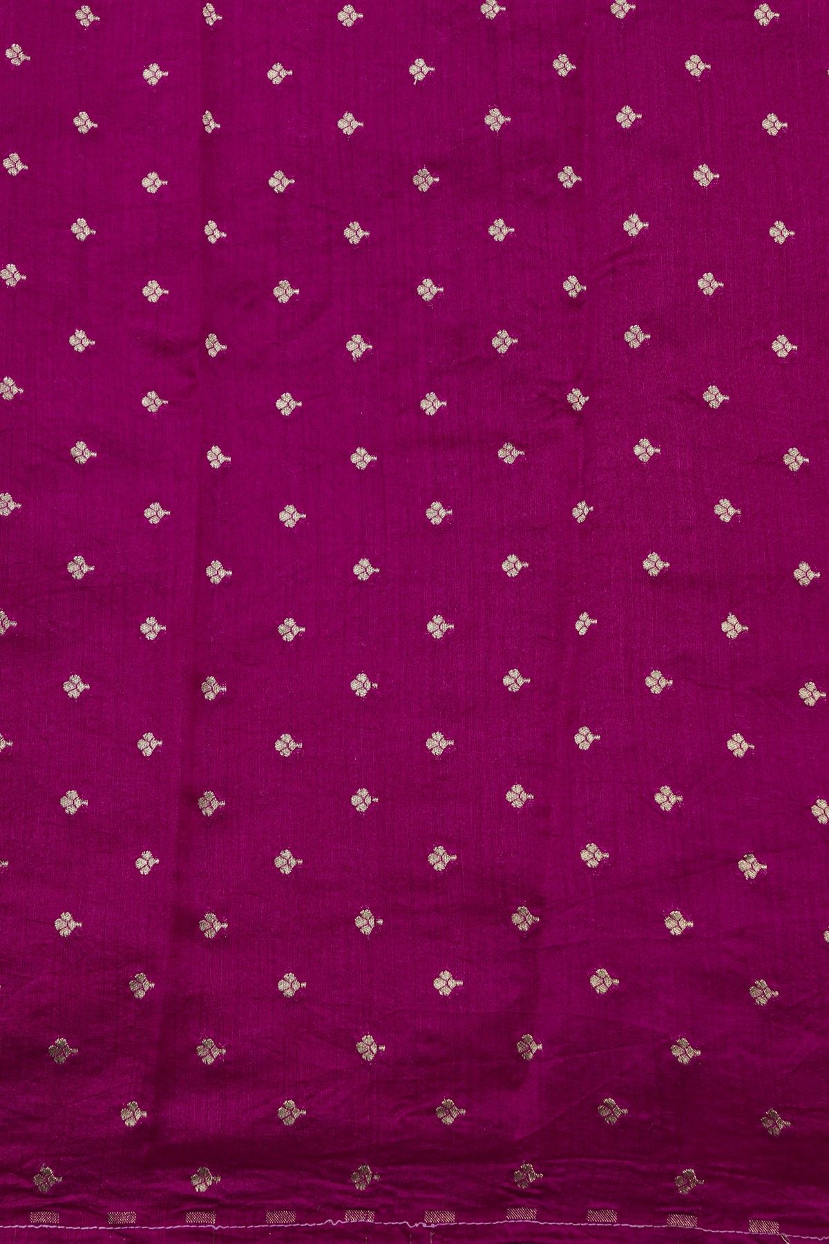 Fancy Tussar Rani Pink Saree With Elephant Buttis In Thread Work Body