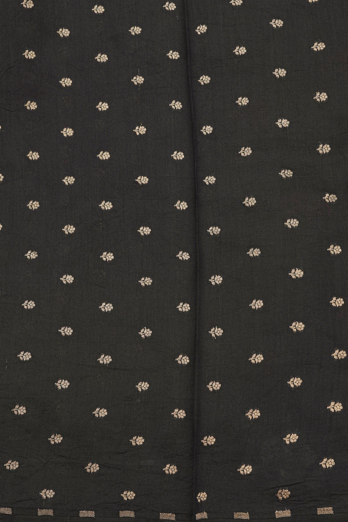 Fancy Tussar Black Saree With Elephant Buttis In Thread Work Body