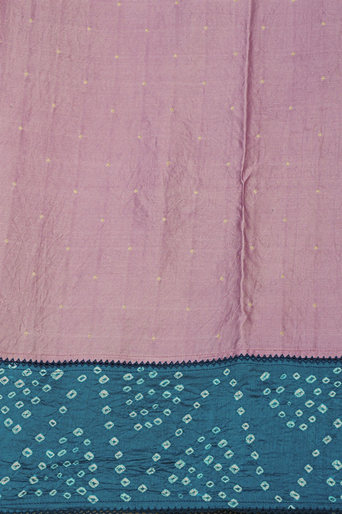Fancy Kora Lavender Saree With Bandhani Dots Border