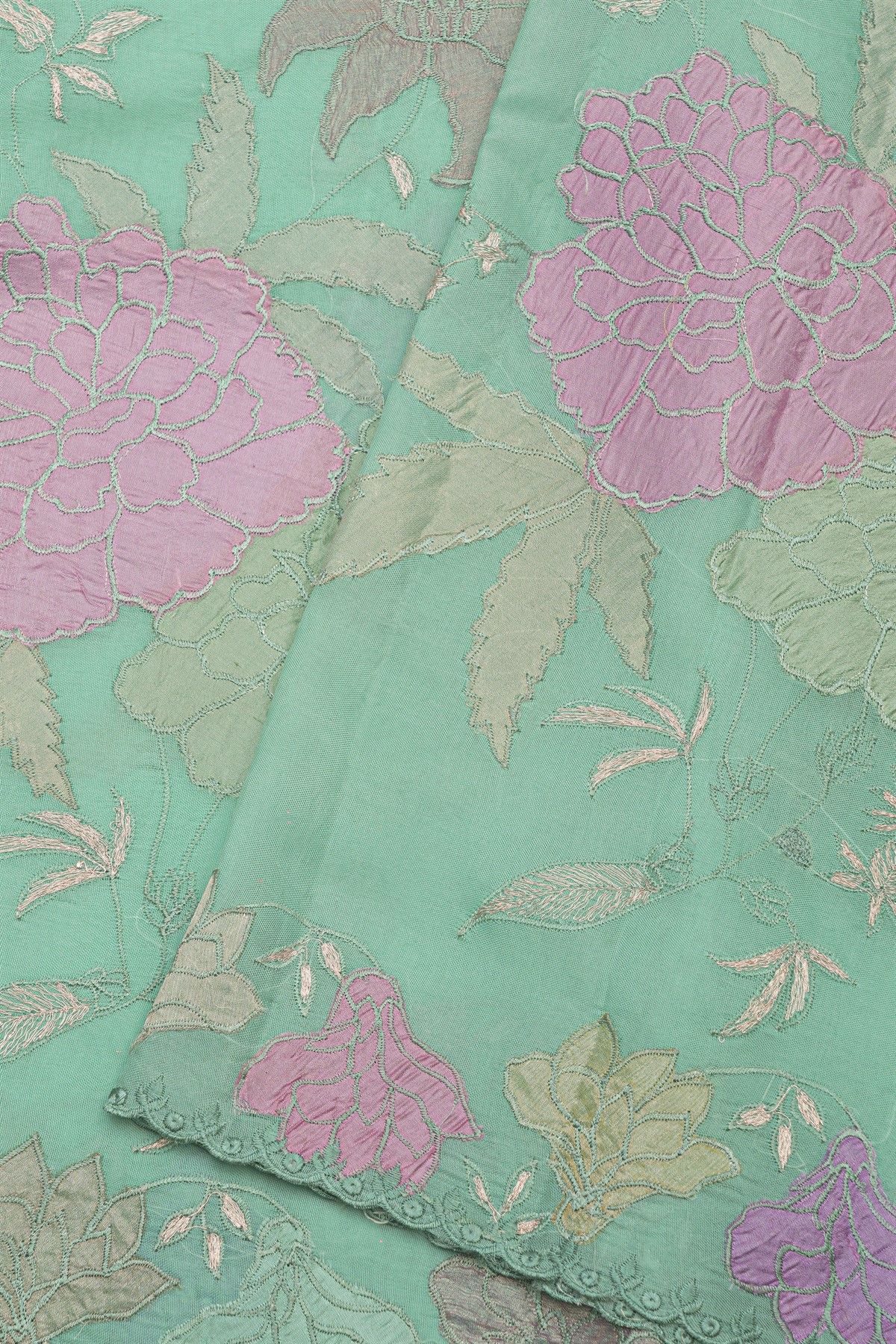 Fancy Kora Sky Blue Saree With Cut Work Border