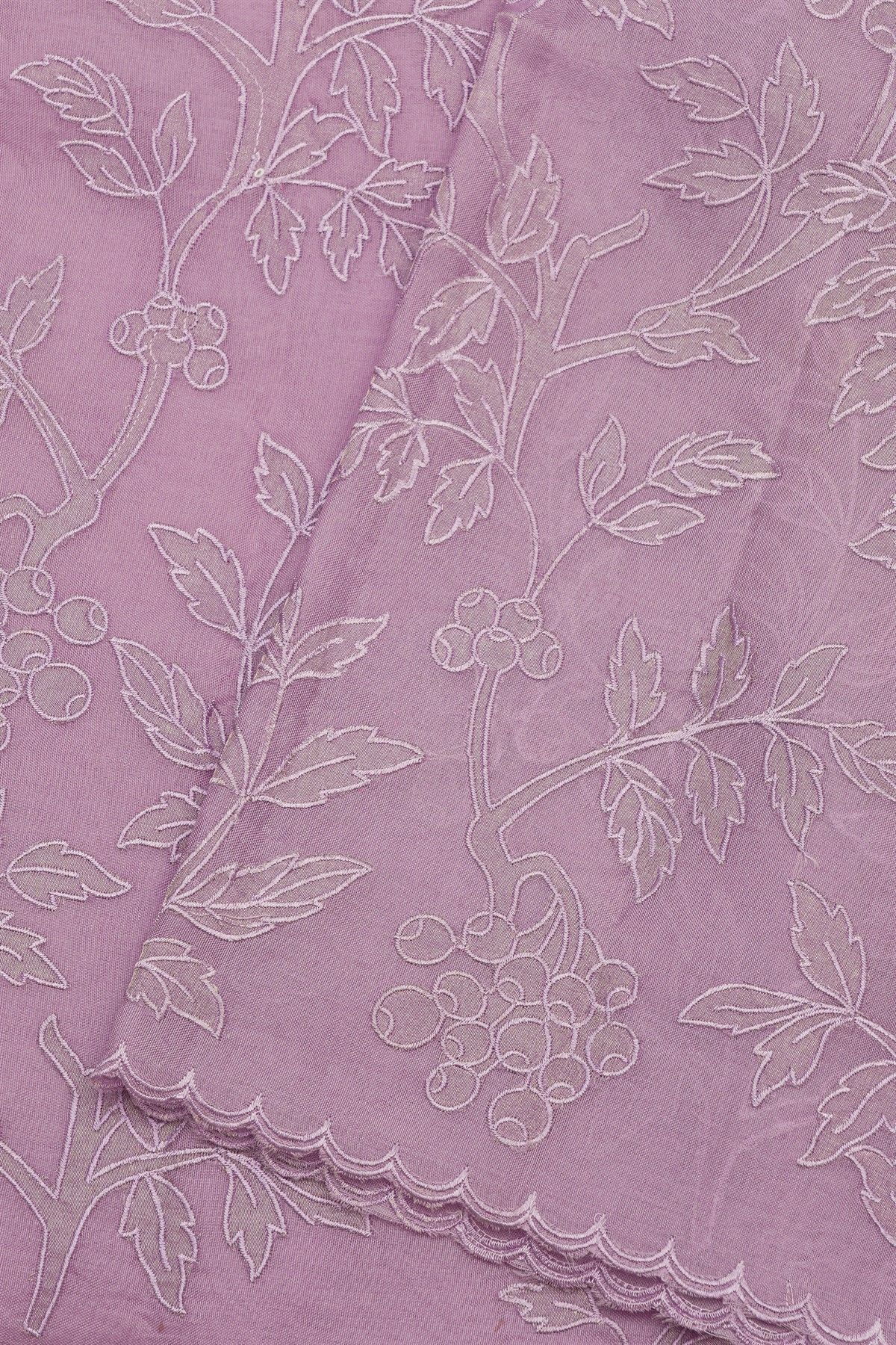 Fancy Tussar Lavender Saree With Cut Work Border