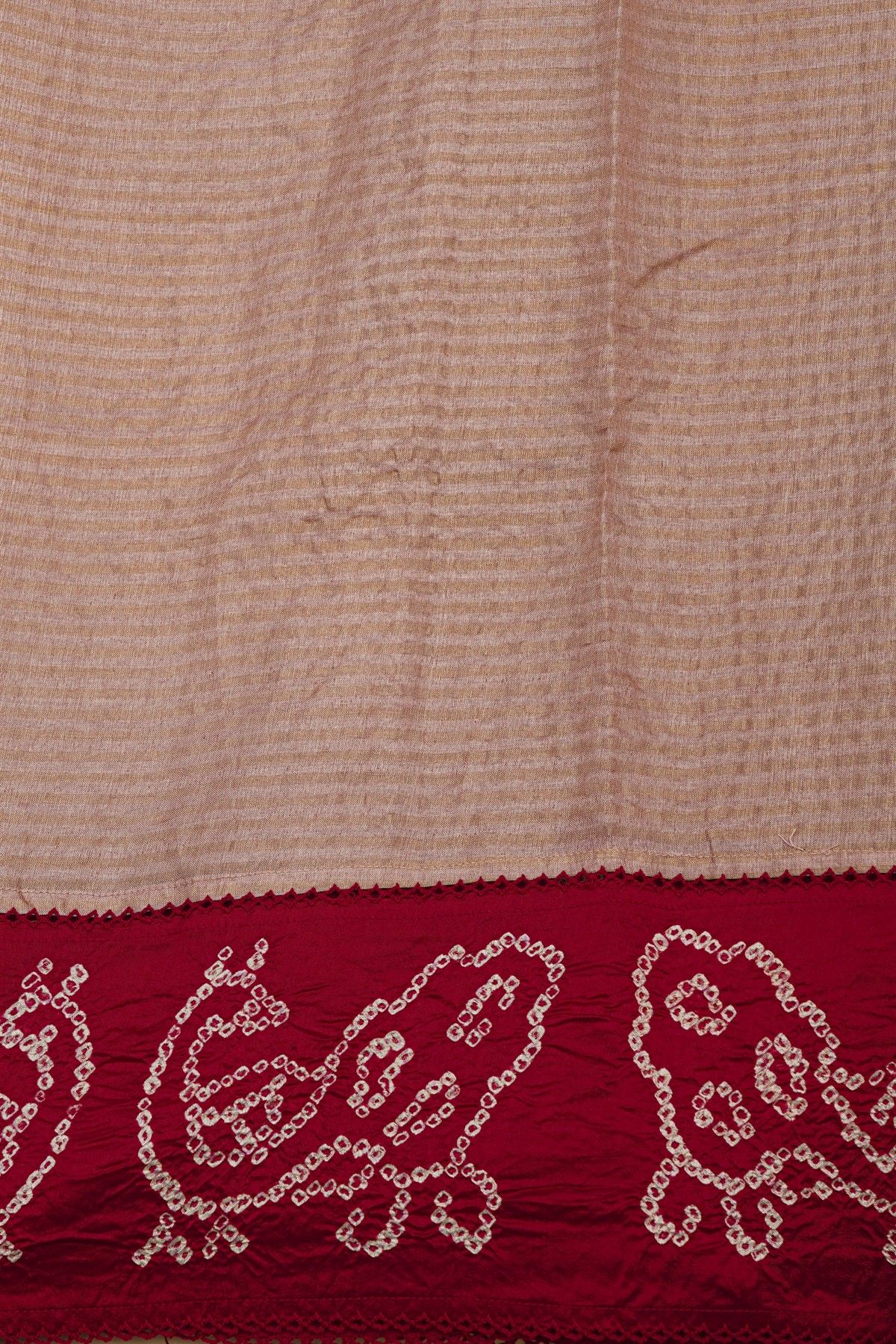 Fancy Kora Mauve Saree With Bandhani Border
