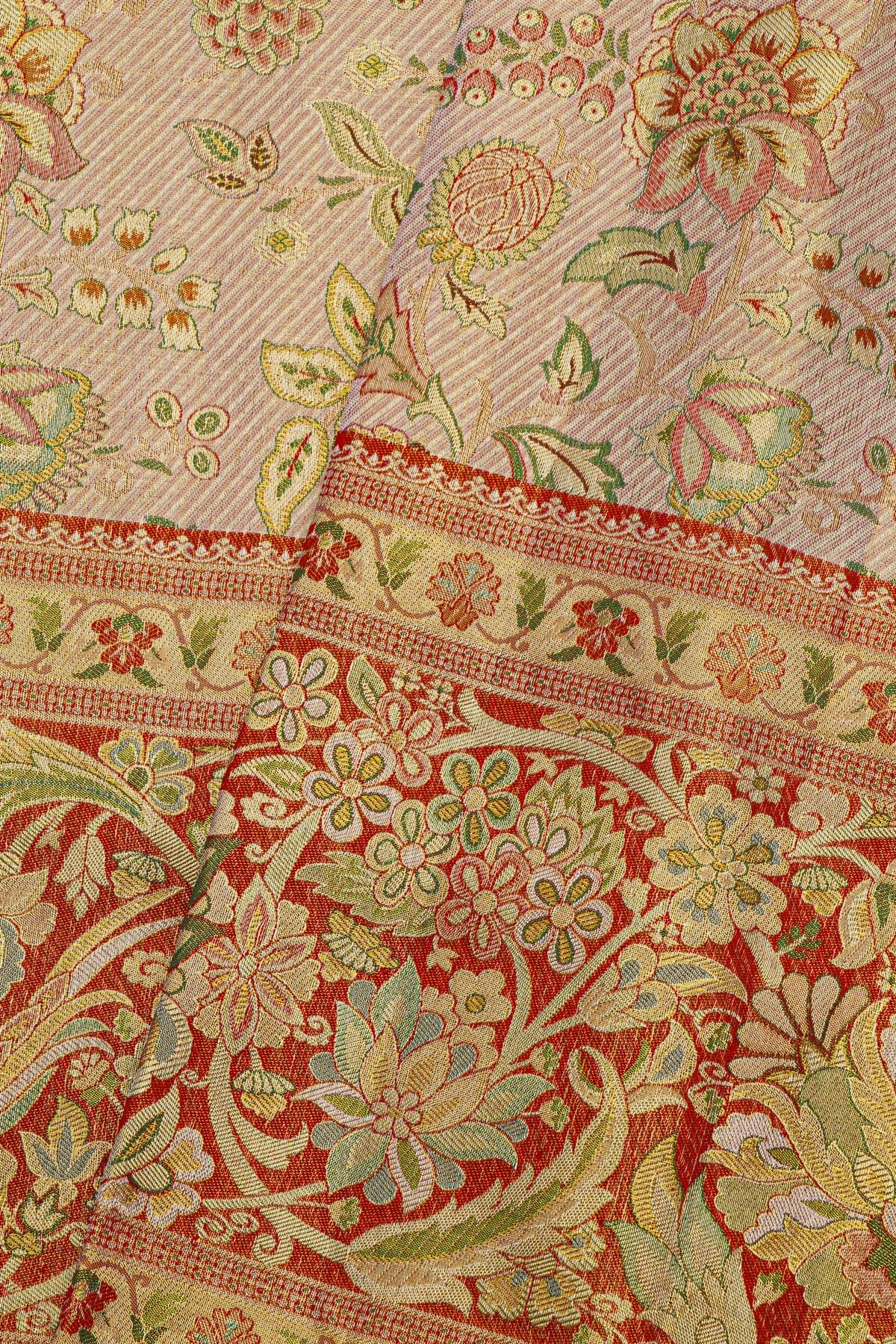 Kancheepuram Silk Baby Pink Saree With All Over Meenakari