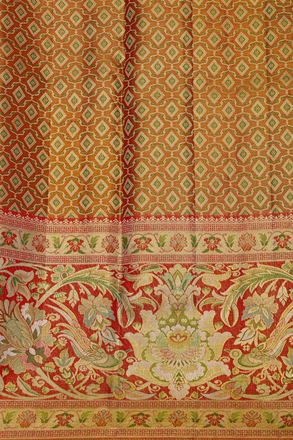 Kancheepuram Silk Baby Pink Saree With All Over Meenakari
