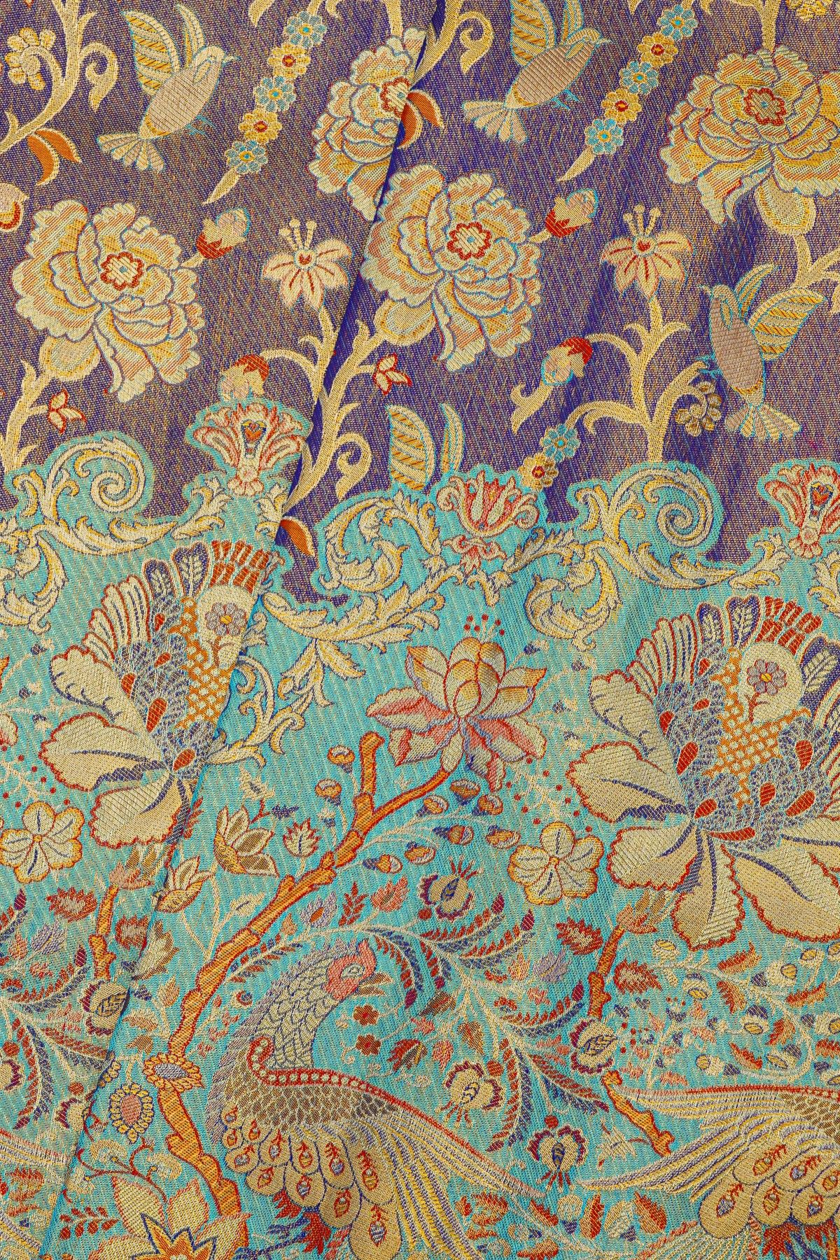 Kancheepuram Silk Purple Saree With All Over Meenakari