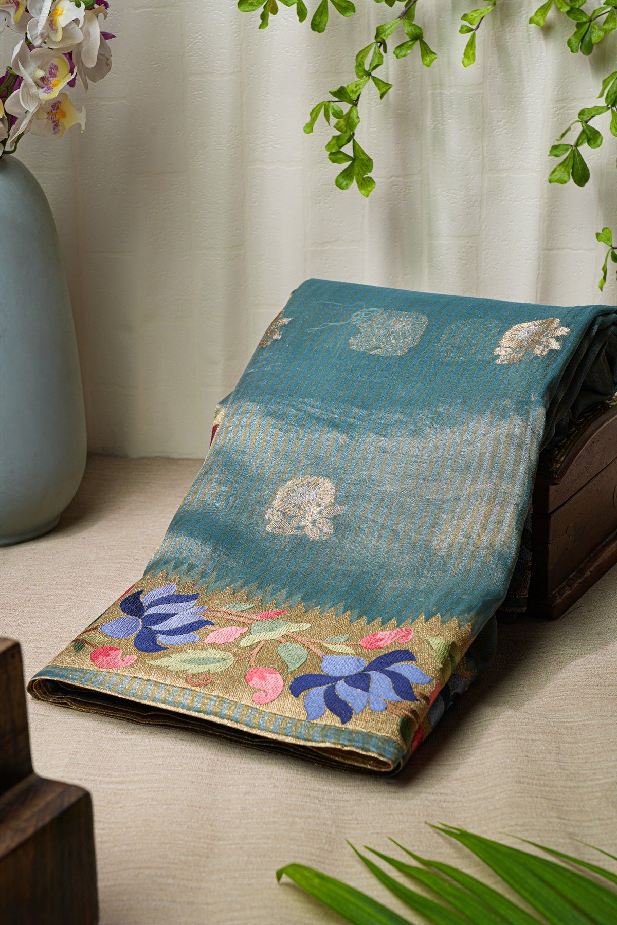 Fusion Tissue Multicolour Saree
