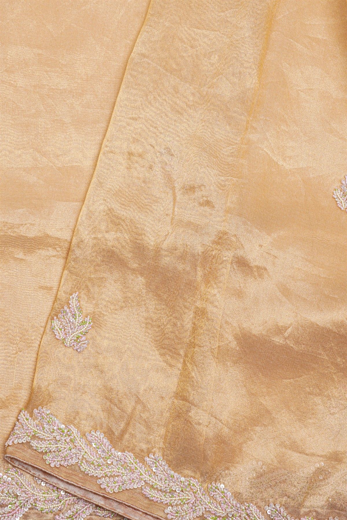 Fancy Tissue Cream Saree