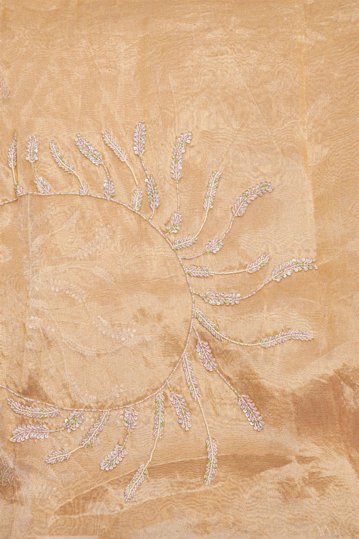 Fancy Tissue Cream Saree