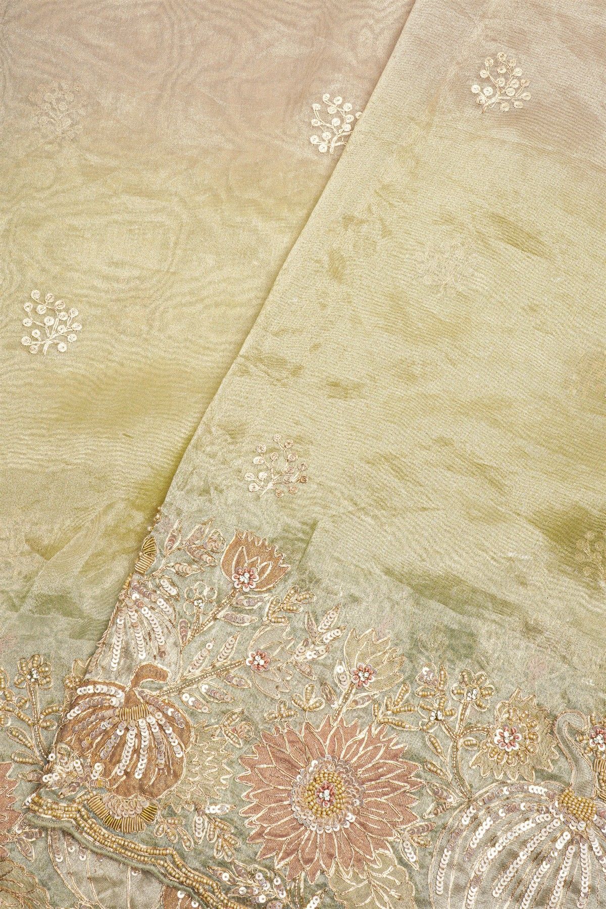 Fancy Tissue Dual Colour Saree