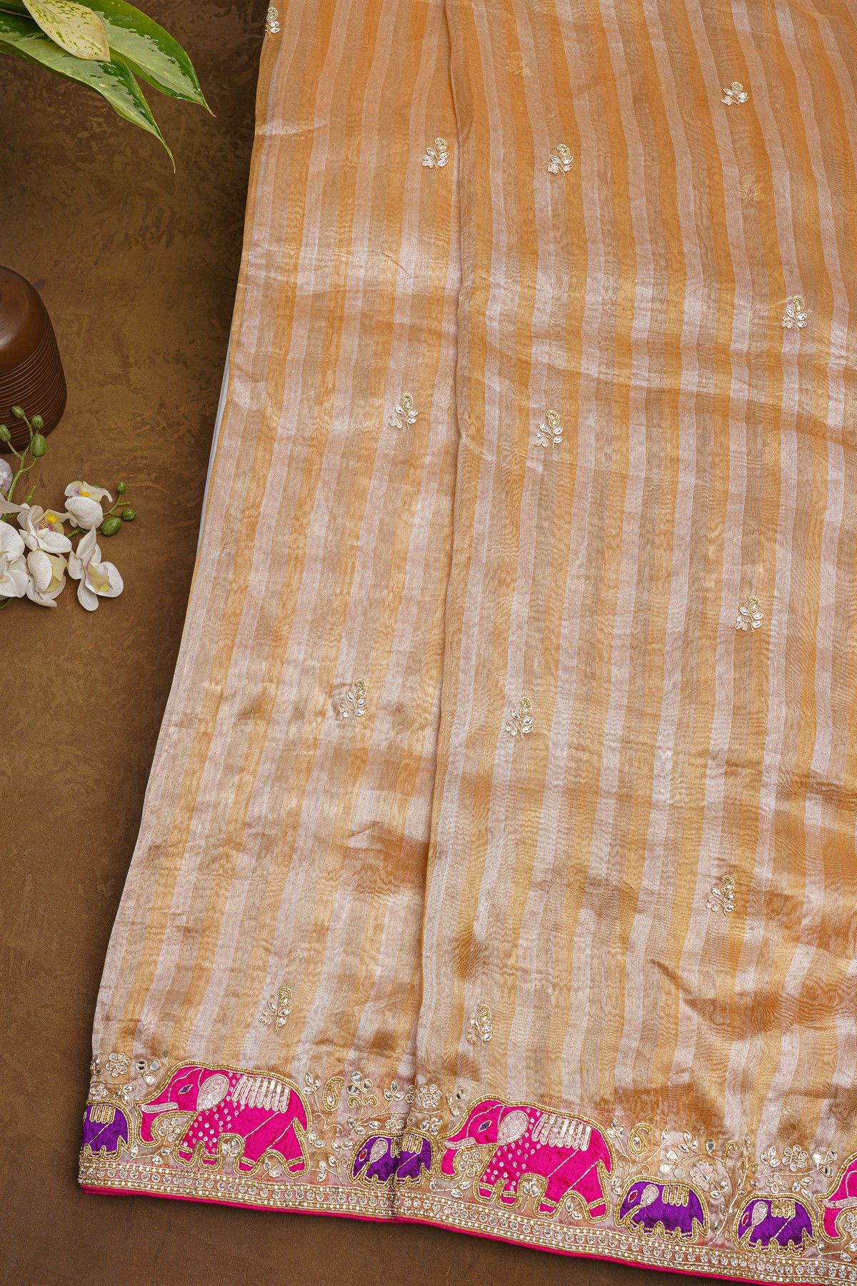 Fancy Tissue Multi-Colour Saree