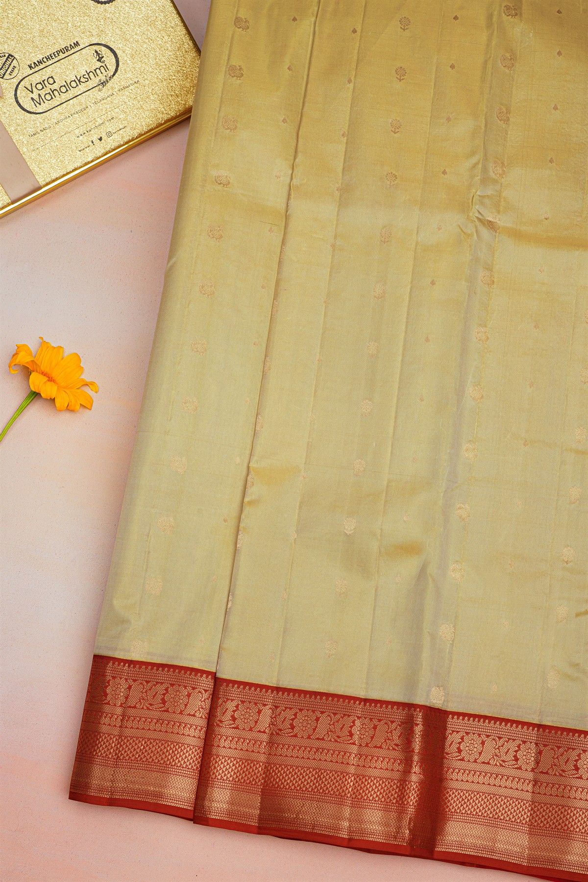 Kancheepuram Silk Off White Saree