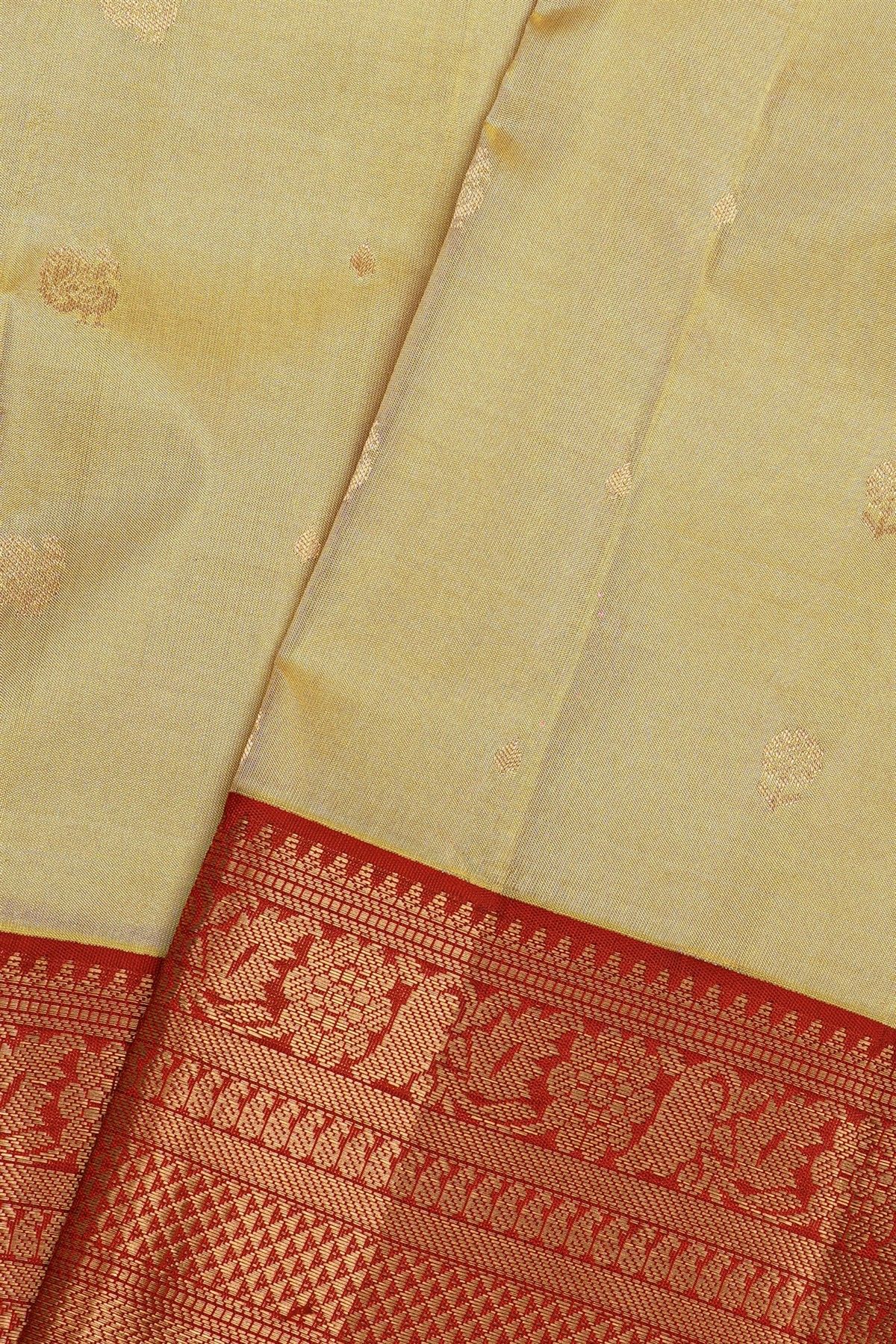 Kancheepuram Silk Off White Saree
