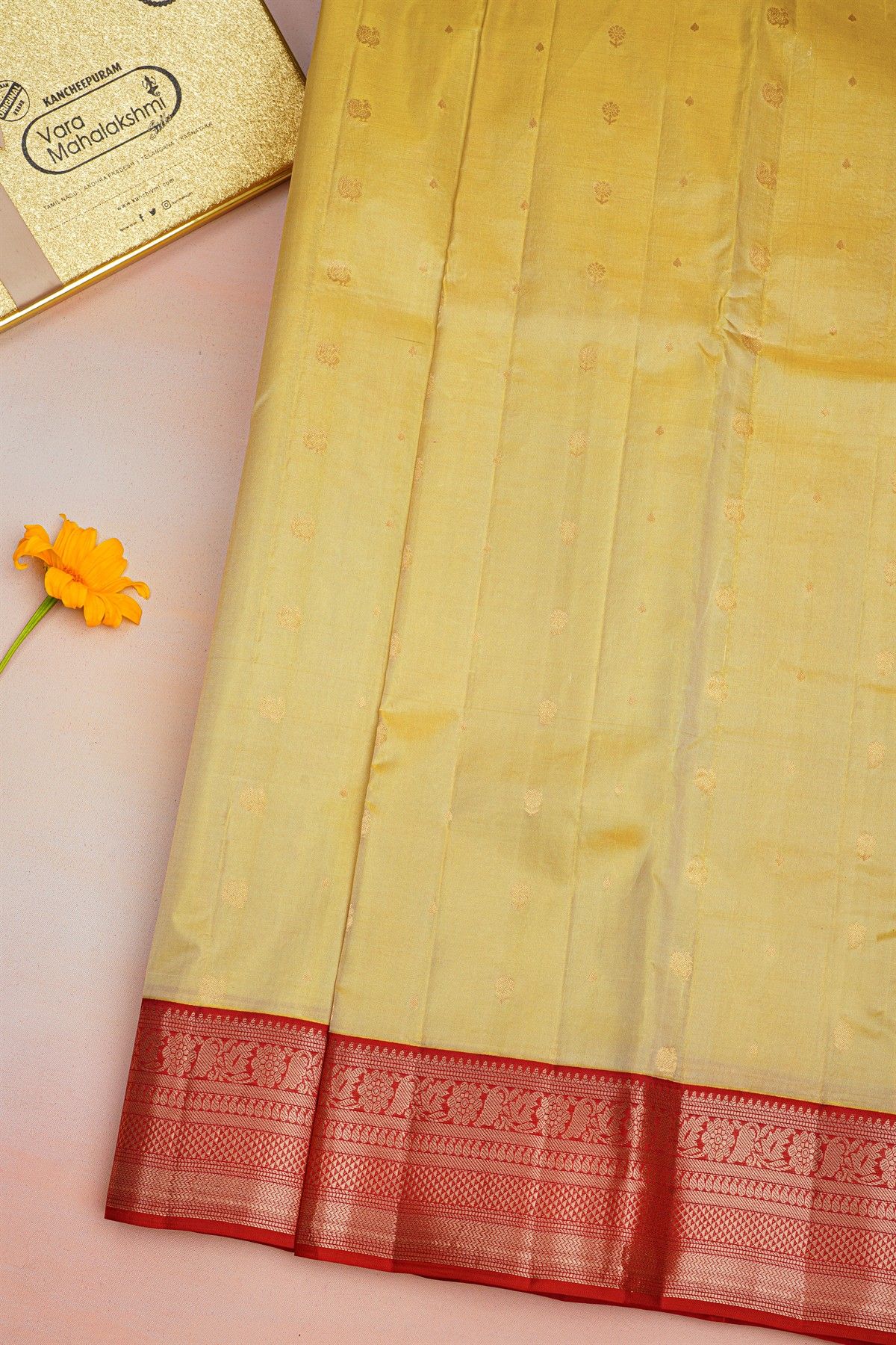 Kancheepuram Silk Cream Saree
