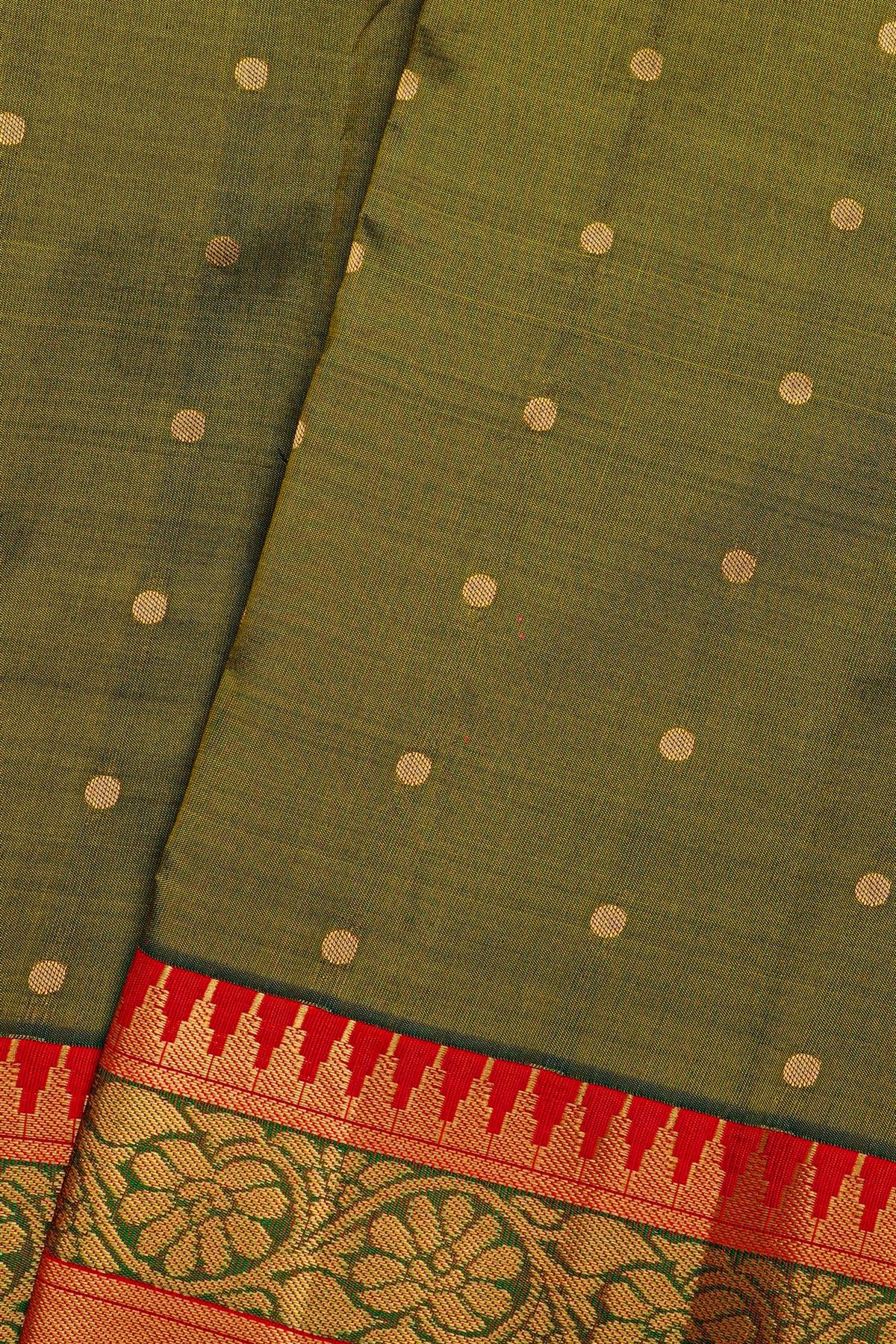 Kancheepuram Silk Mehendi Green Saree