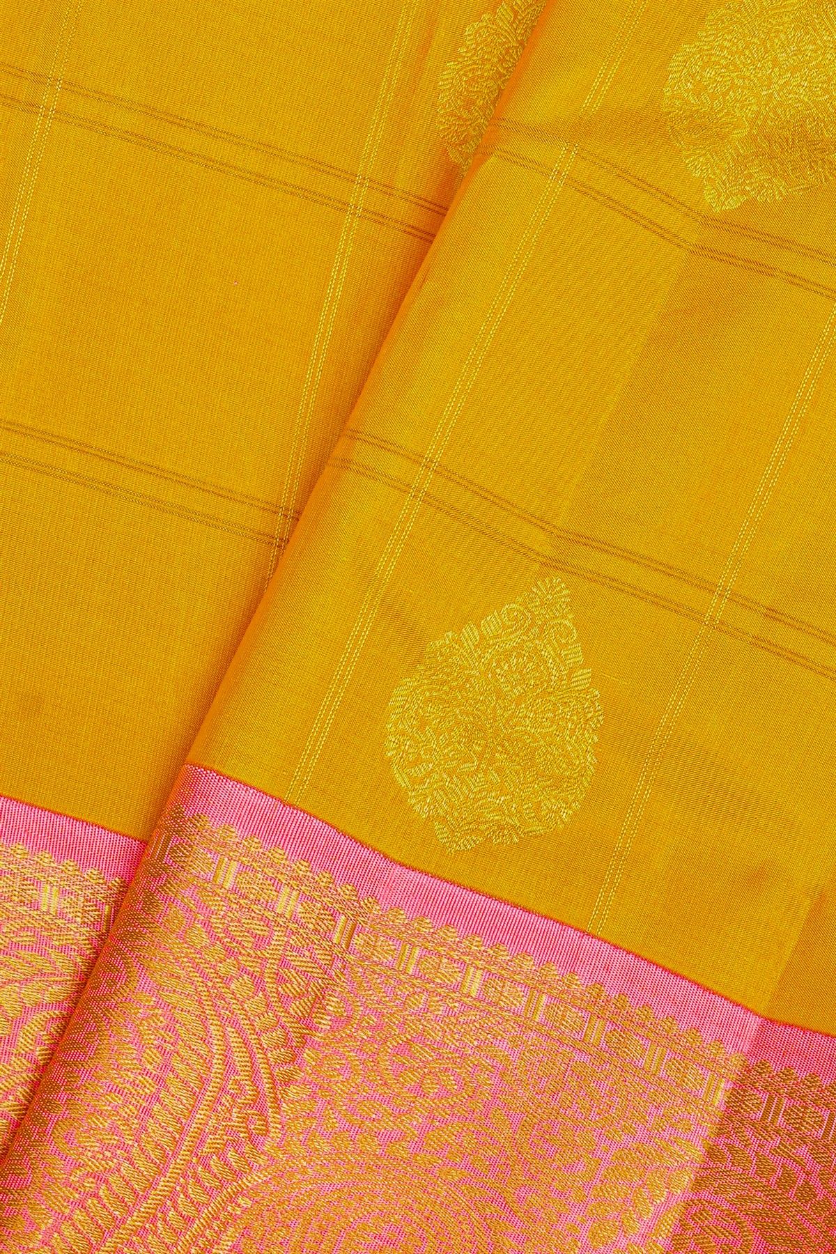 Kancheepuram Silk Mustard Saree